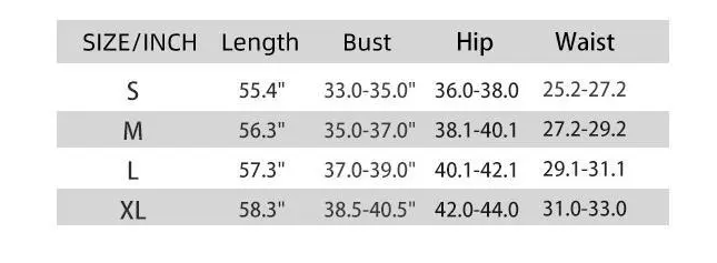 Flare Jumpsuit 2-Pack - Size chart