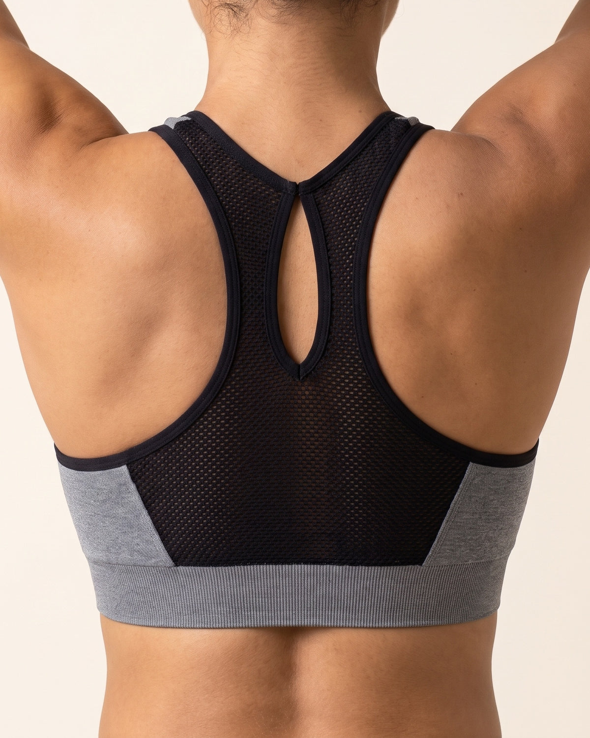 High-Impact Sports Bra - Grey - Back Torso