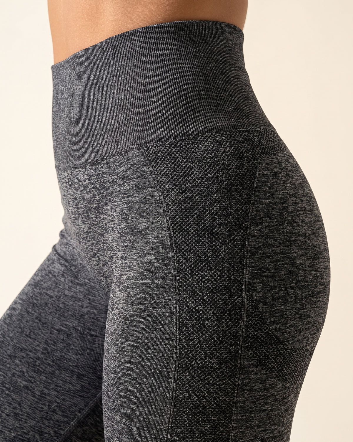 Racerback Leggings Set - Dark Grey - Hip Fabric Close-Up