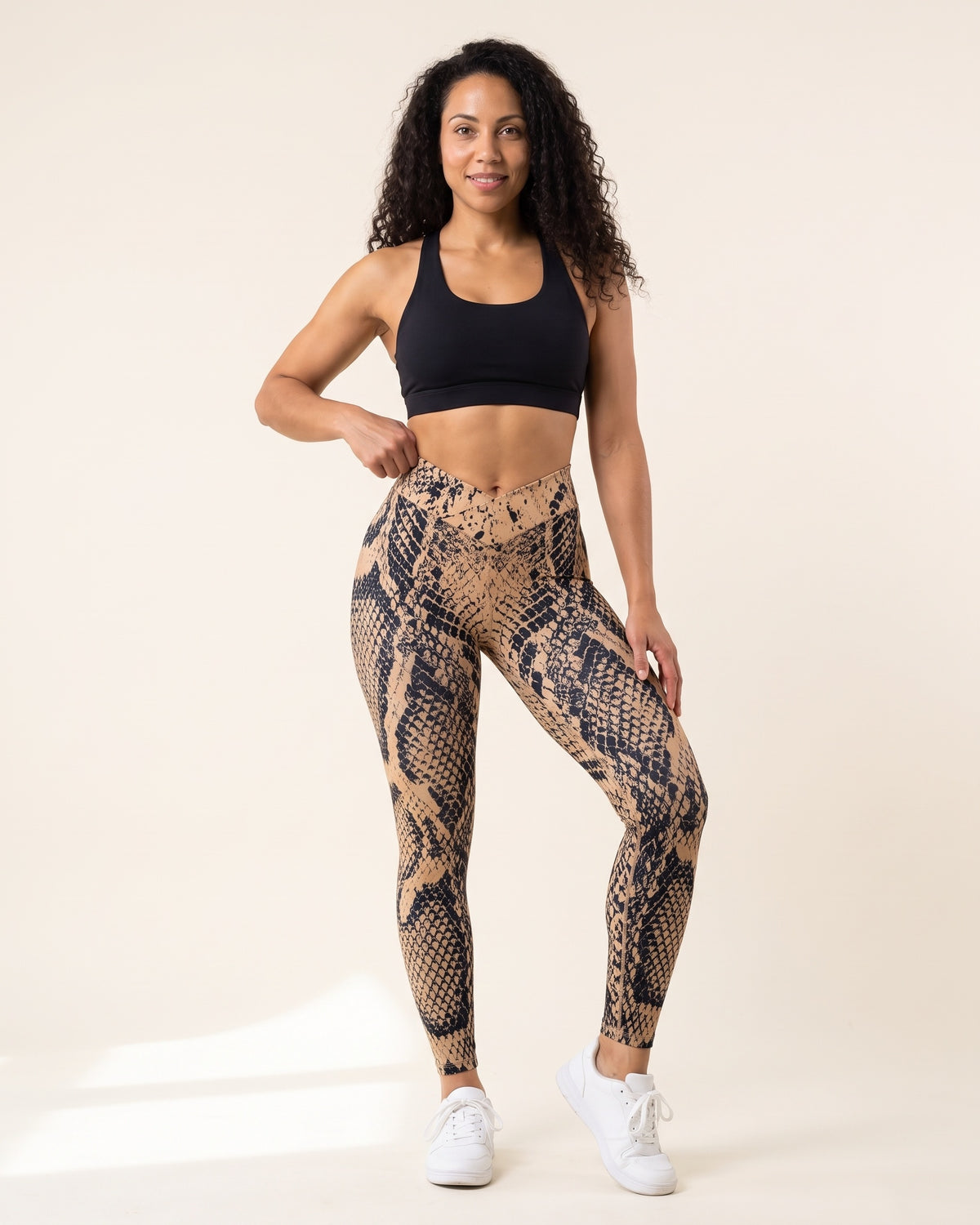 3D Snakeskin Leggings - Snake pattern - Front