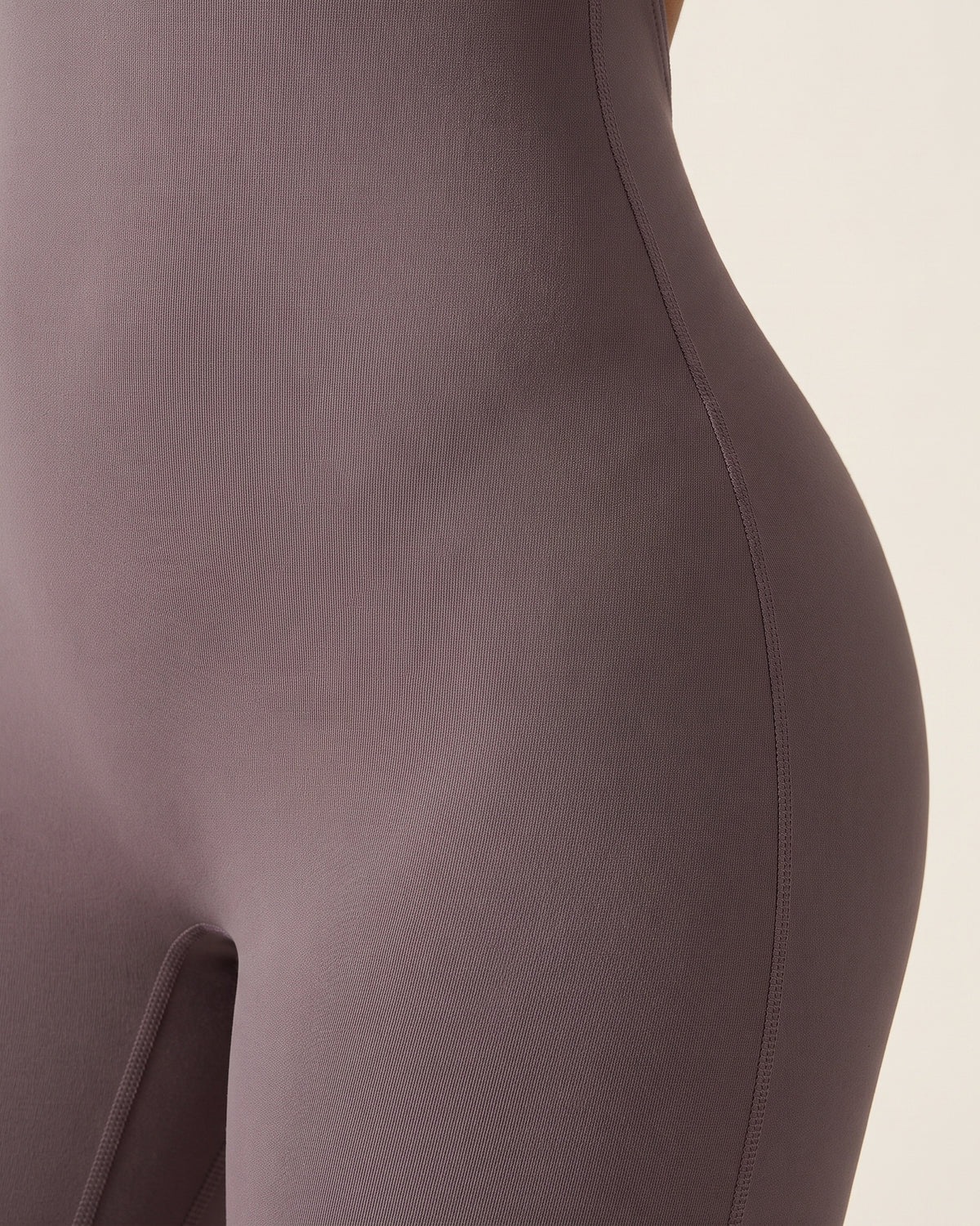Backless Flare Jumpsuit - Purple - Hip Fabric Close-Up