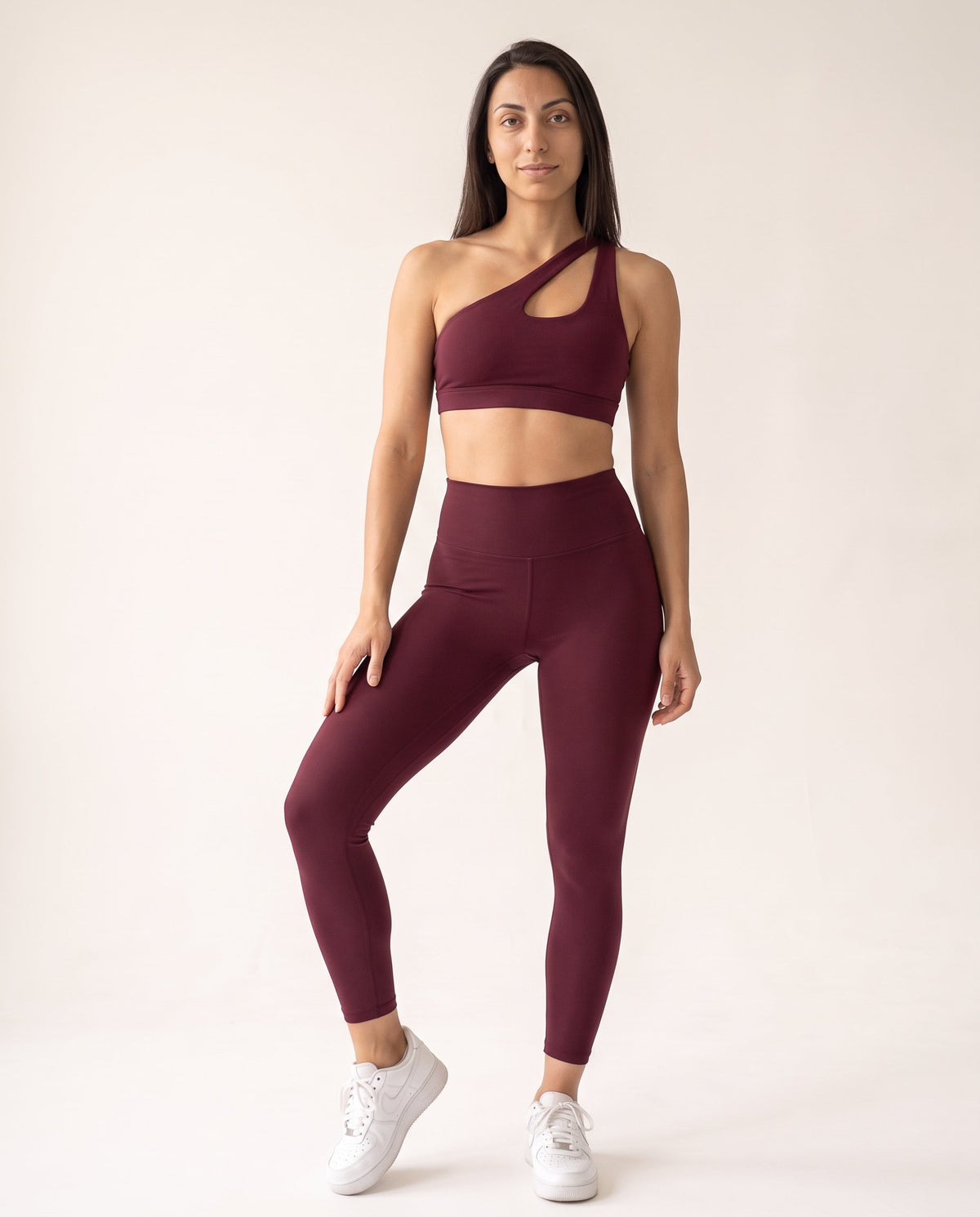 Backless Yoga Set - Red - Front
