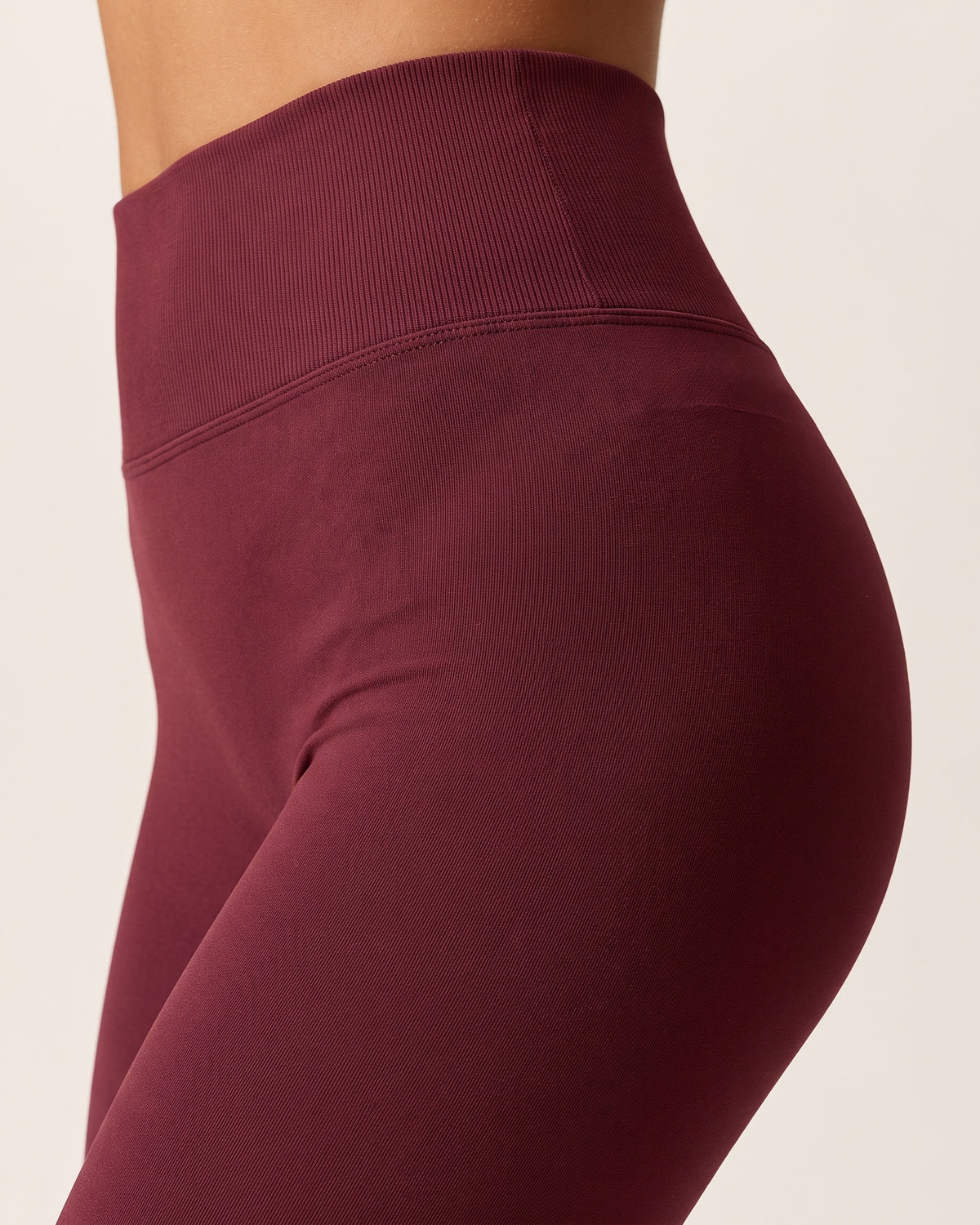 Backless Yoga Set - Red - Hip Fabric Close-Up
