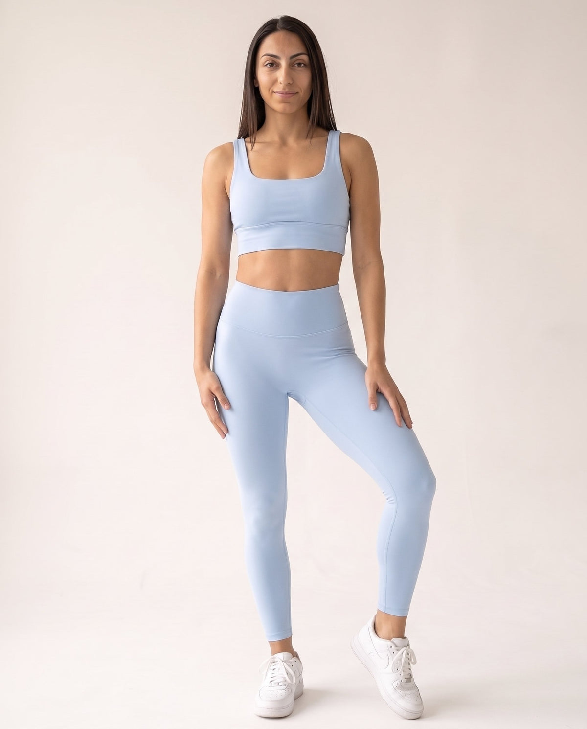 Backless Yoga Set - Sky Blue - Front
