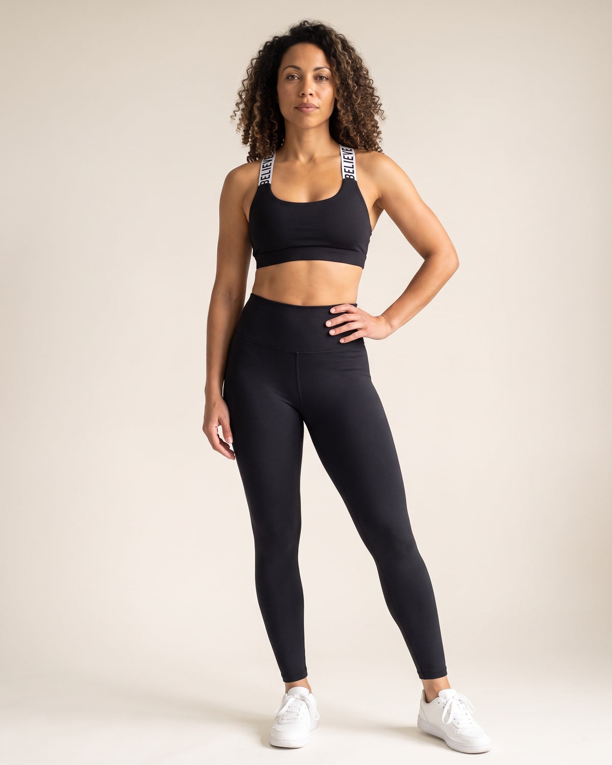Believe Strap Sports Bra - black - Front