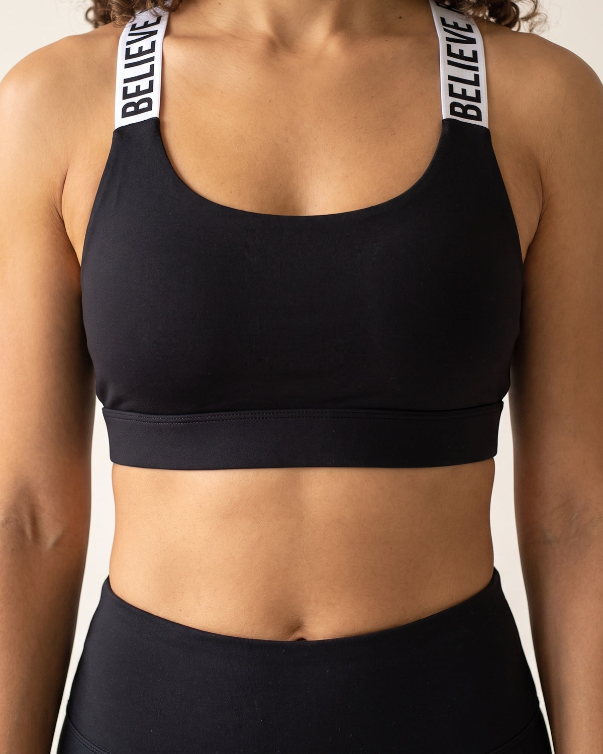 Believe Strap Sports Bra - black - Front Torso