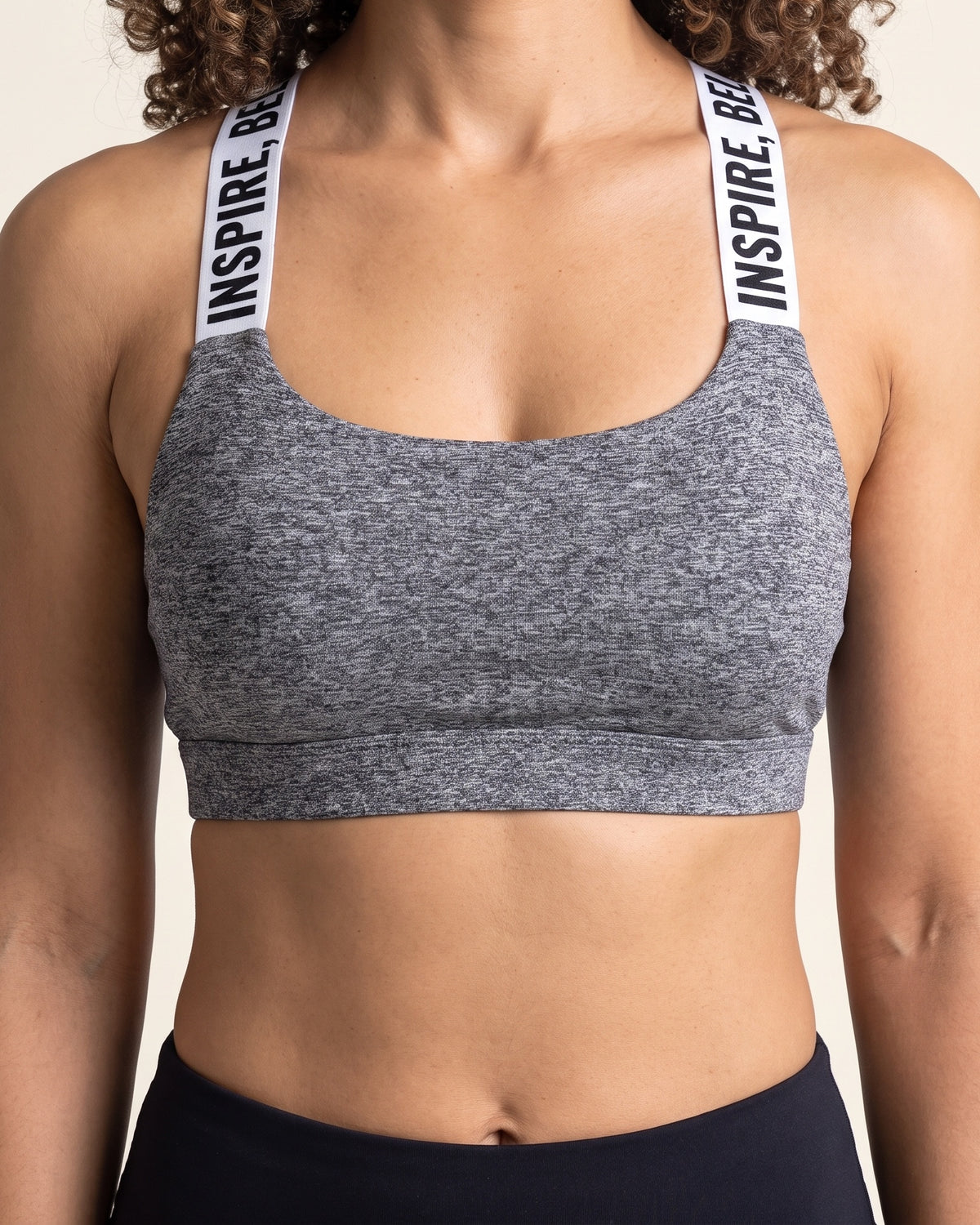 Believe Strap Sports Bra - grey - Front Torso