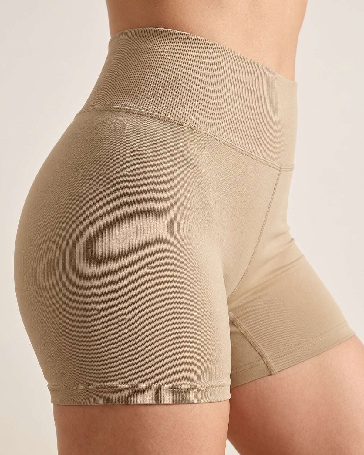 Booty Shorts - Khaki - Hip Fabric Close-Up