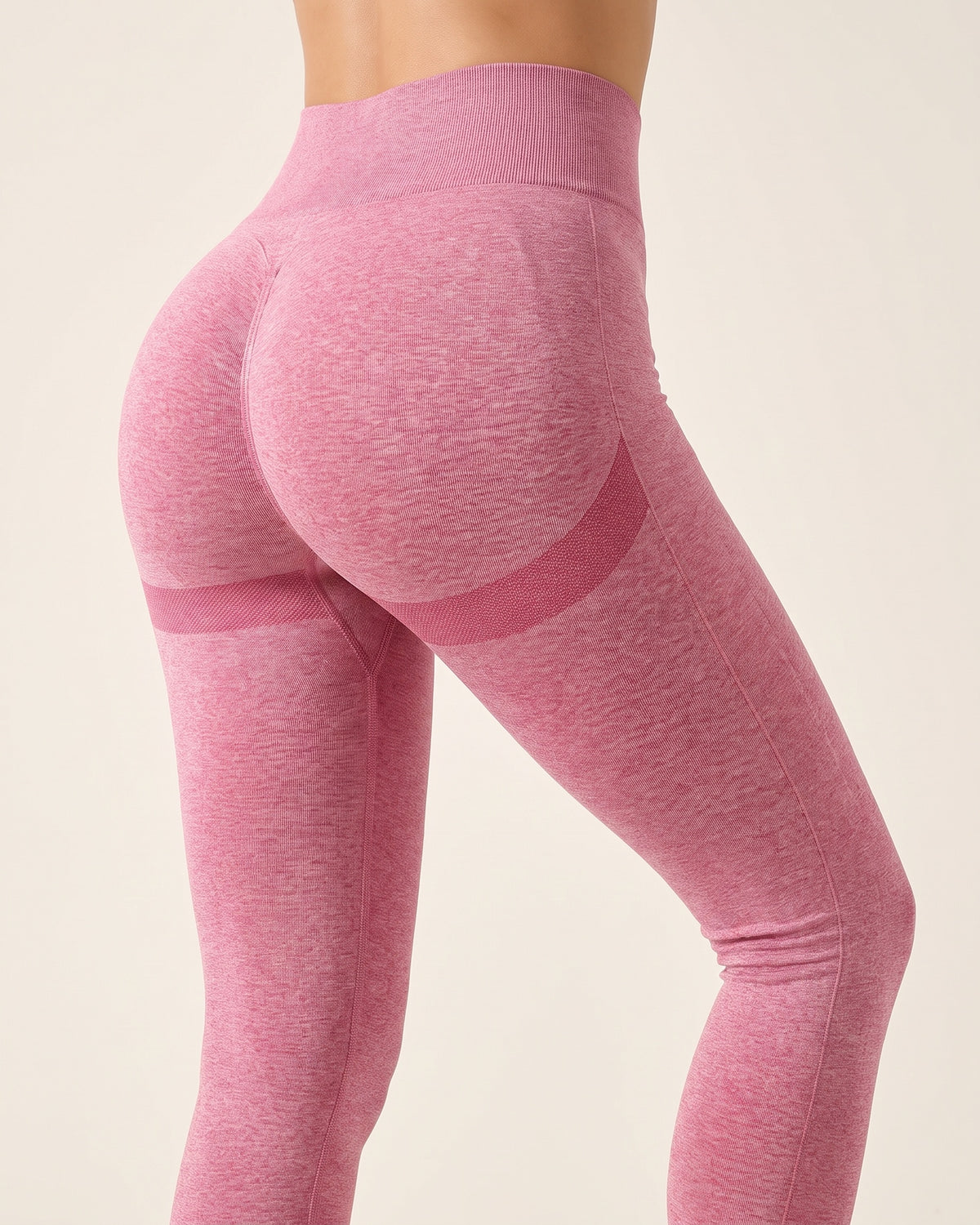 Butt-Lifting Yoga Leggings - Pink - Glute Close-Up