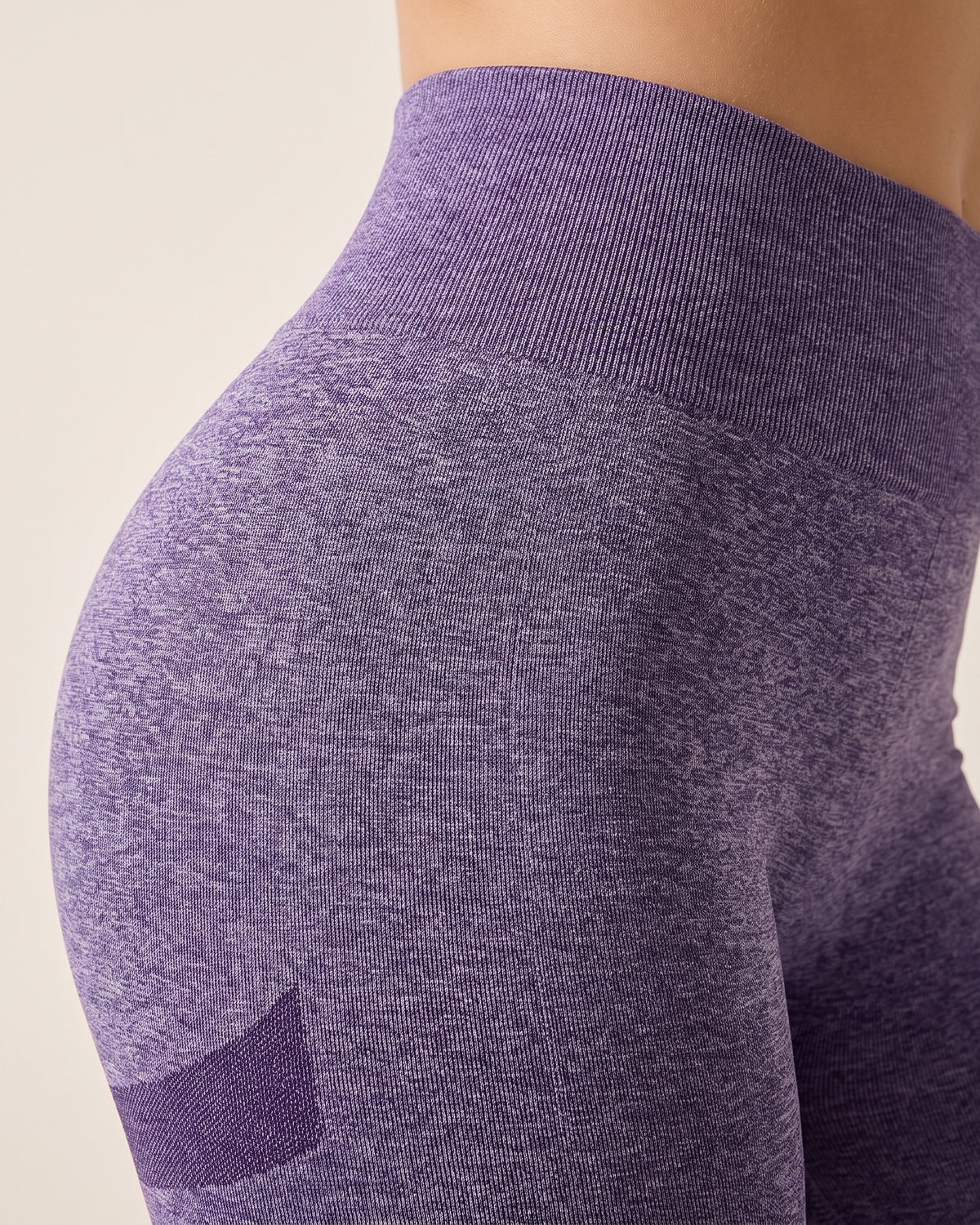 Butt-Lifting Yoga Leggings - Purple - Hip Fabric Close-Up