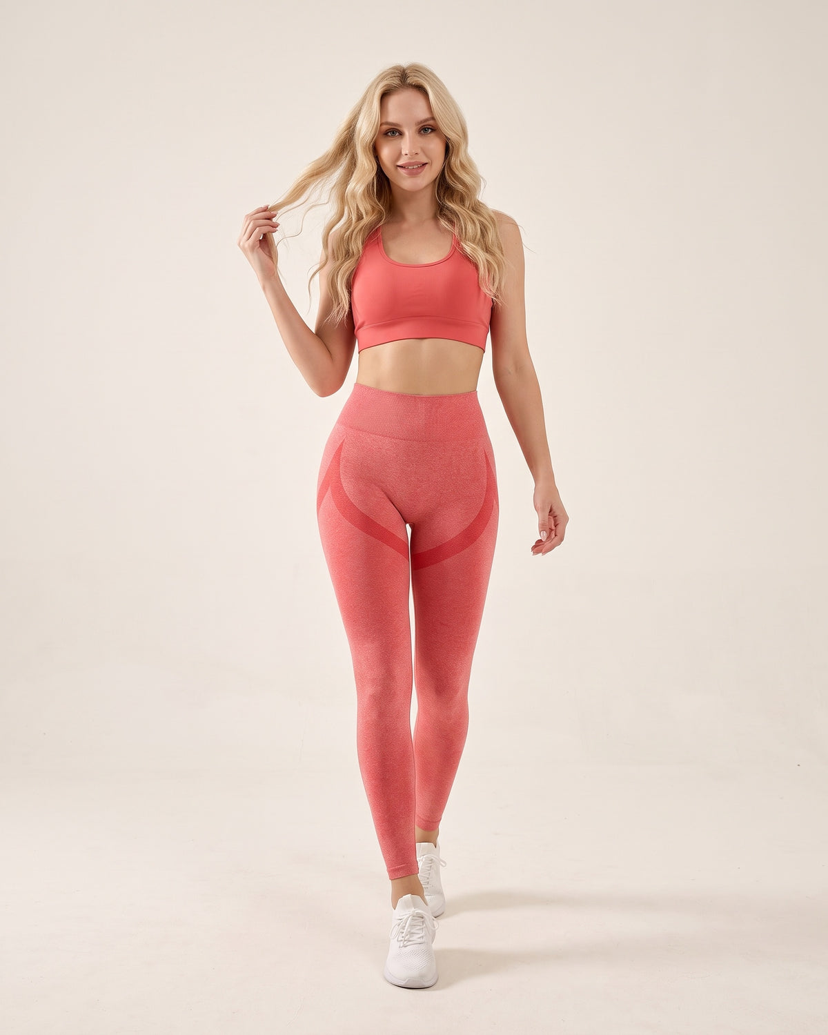Butt-Lifting Yoga Leggings - Watermelon red - Front