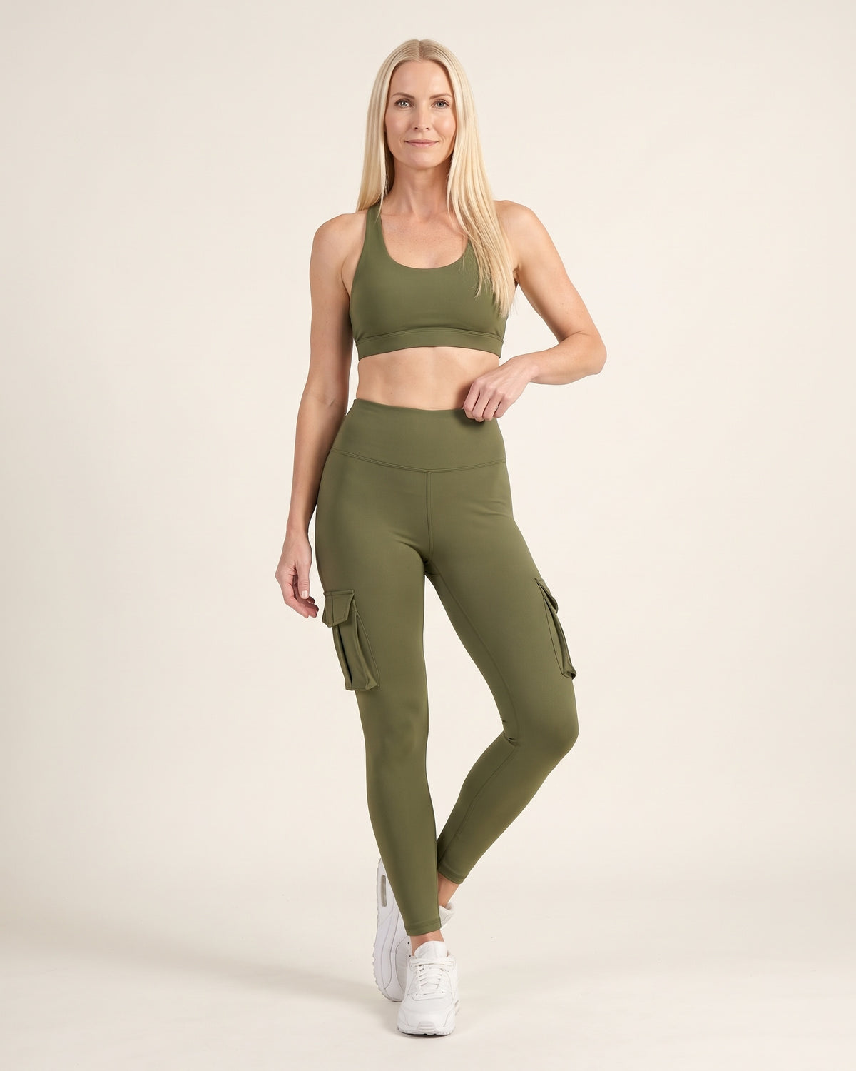 Cargo Leggings - Green - Front