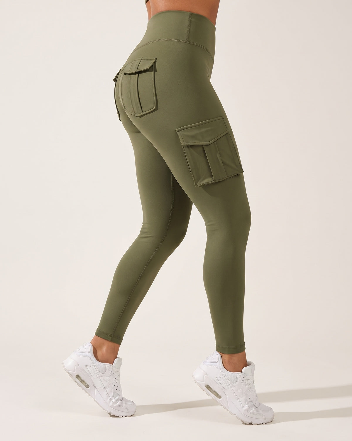 Cargo Leggings - Green - Side Profile