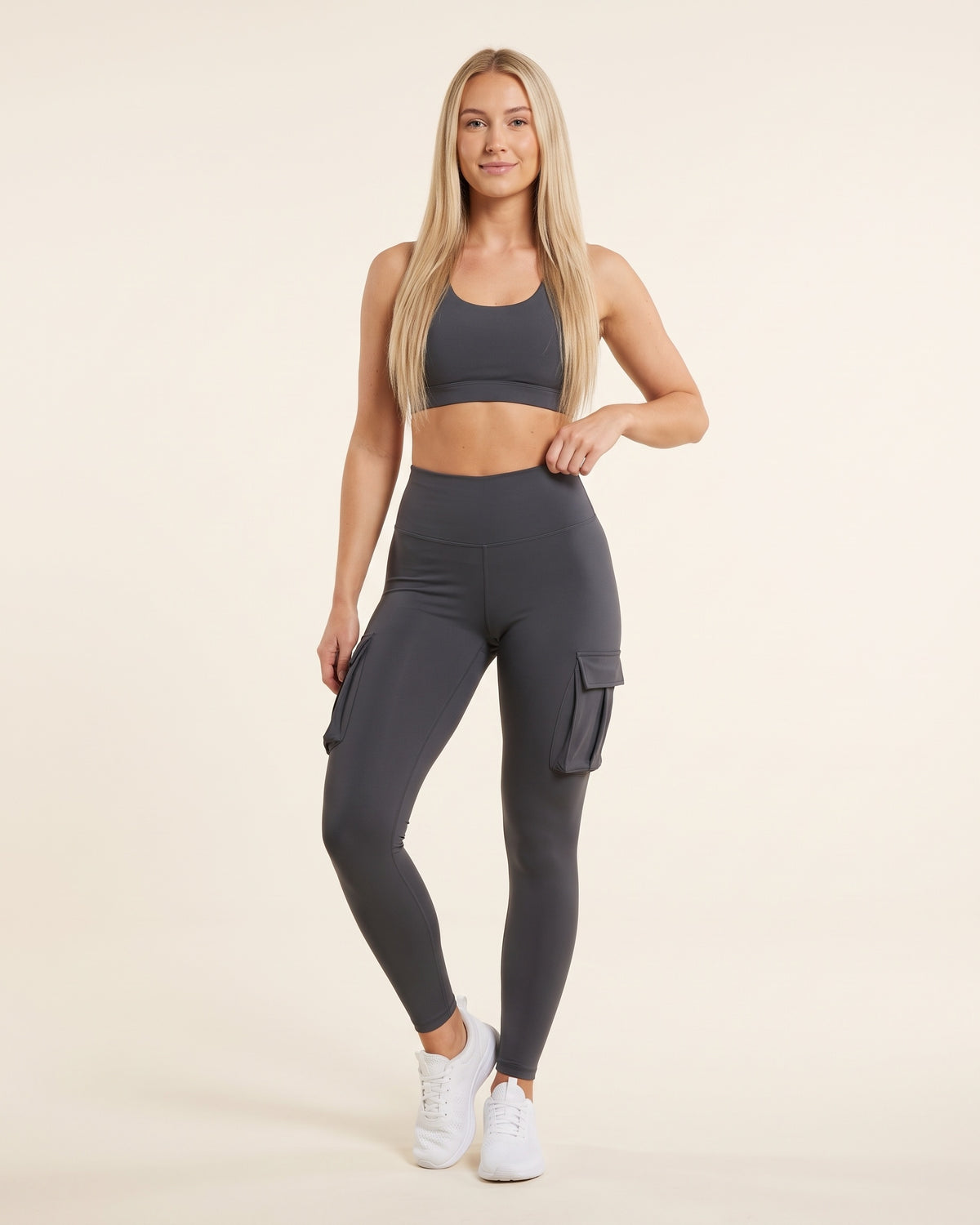 Cargo Leggings - grey - Front
