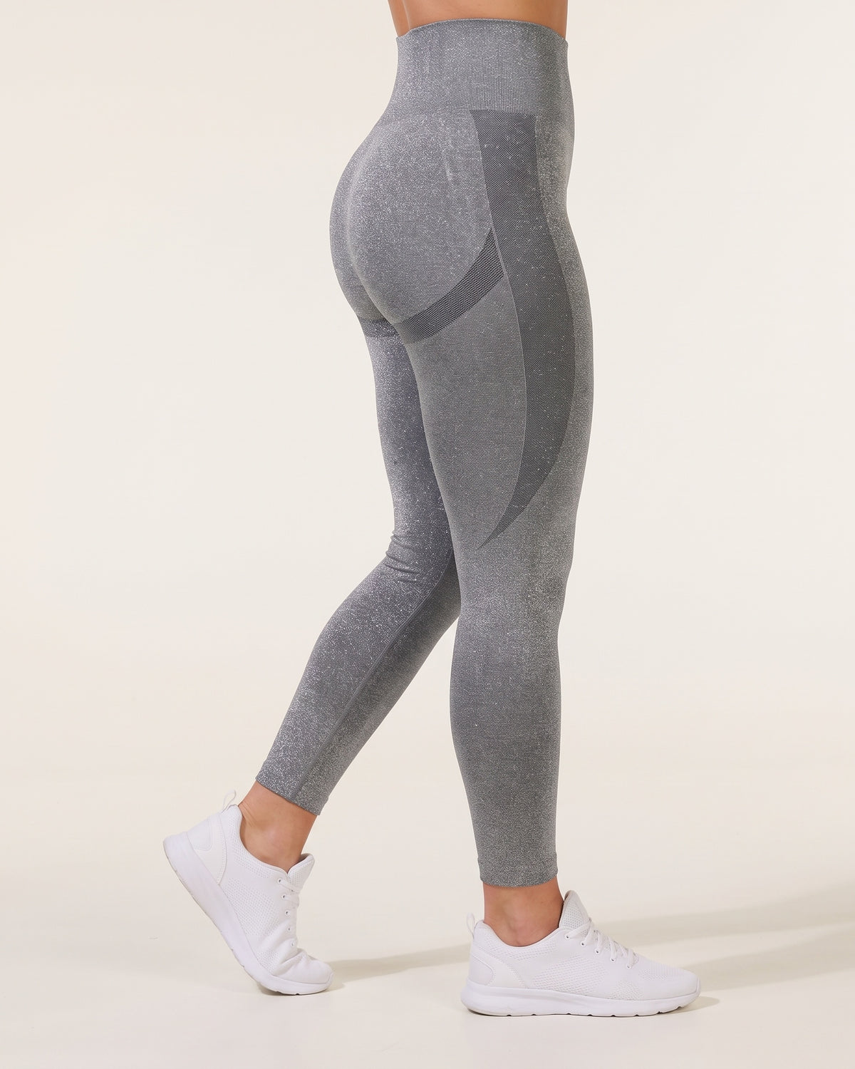 Contour Knit Leggings - Glitter - Side Profile