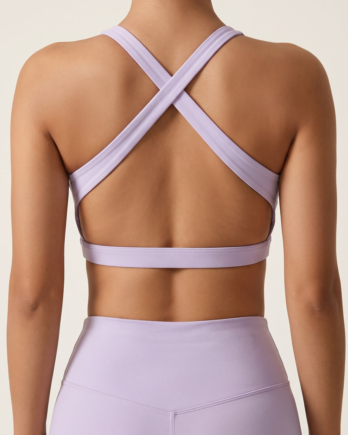 Cross-Back Sports Bra - Roland Purple - Back Torso
