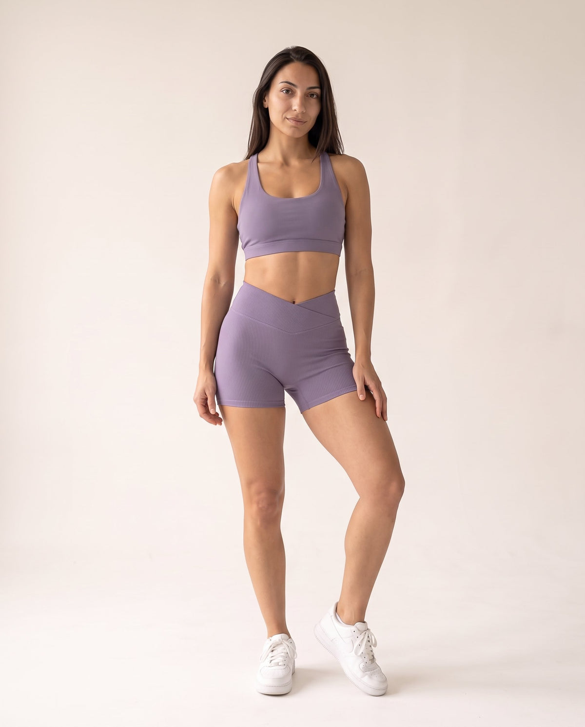 Crossover Gym Shorts - Light Purple - Front