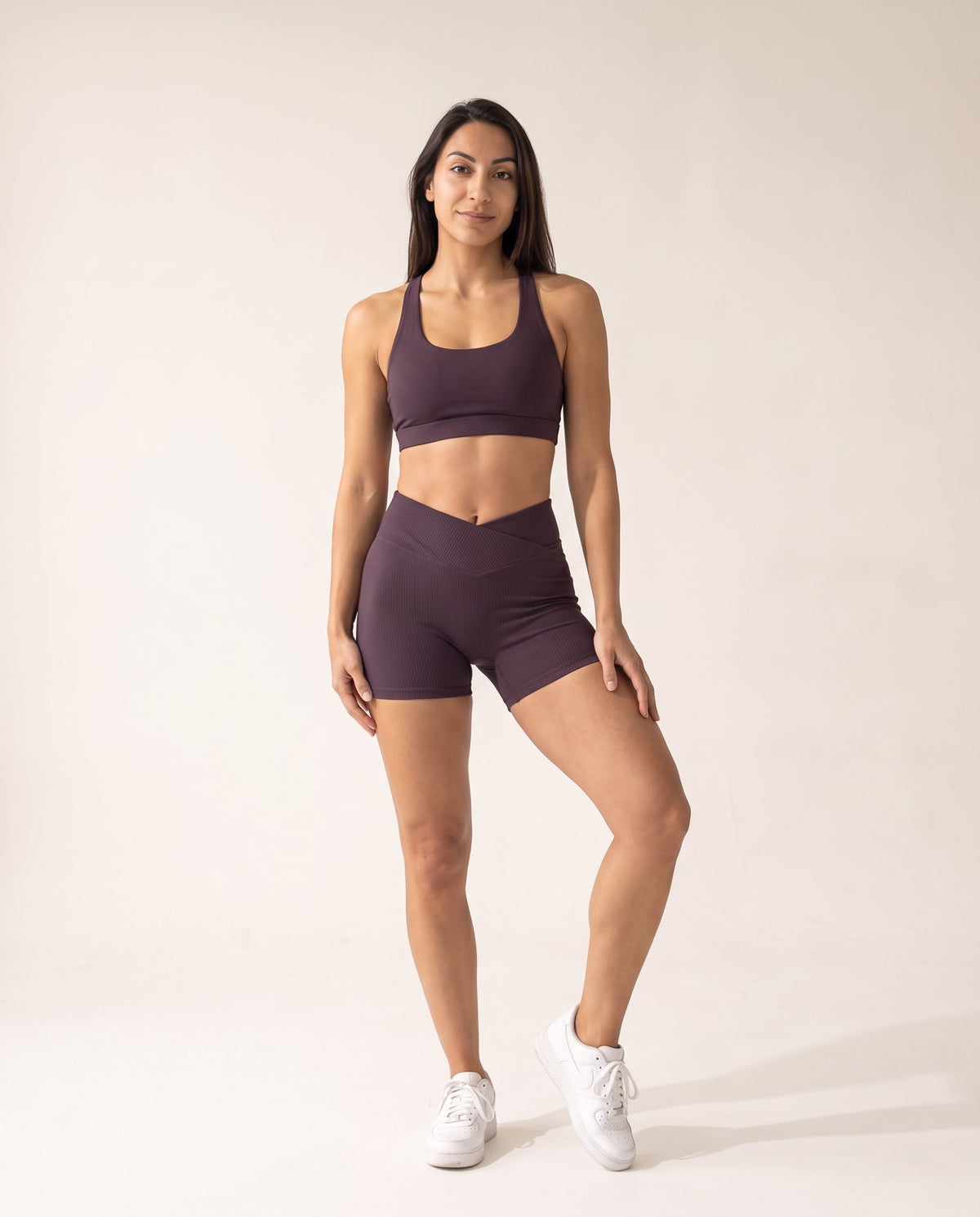 Crossover Gym Shorts - Purple - Front