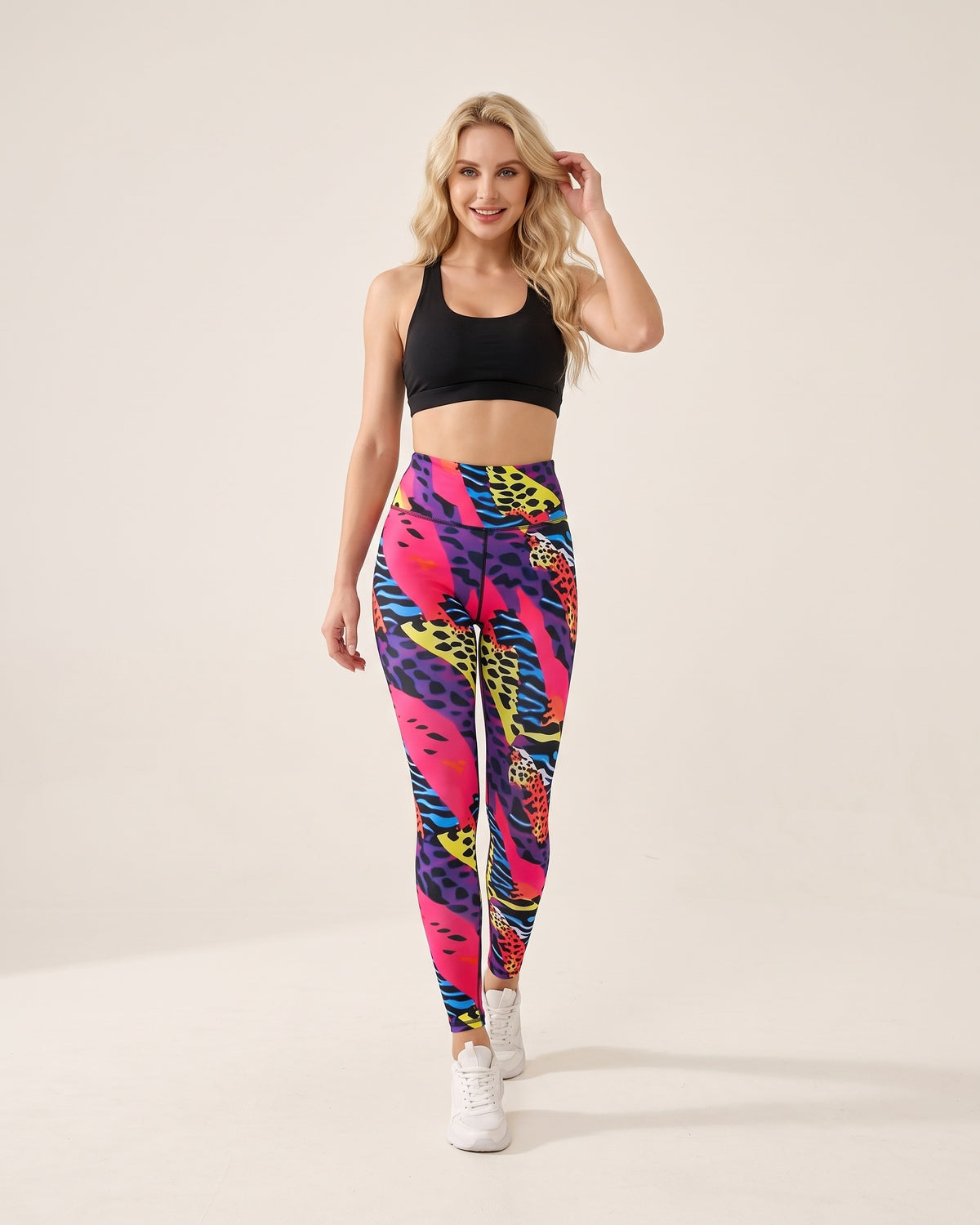 Festive Print Leggings - Colour Leopard - Front