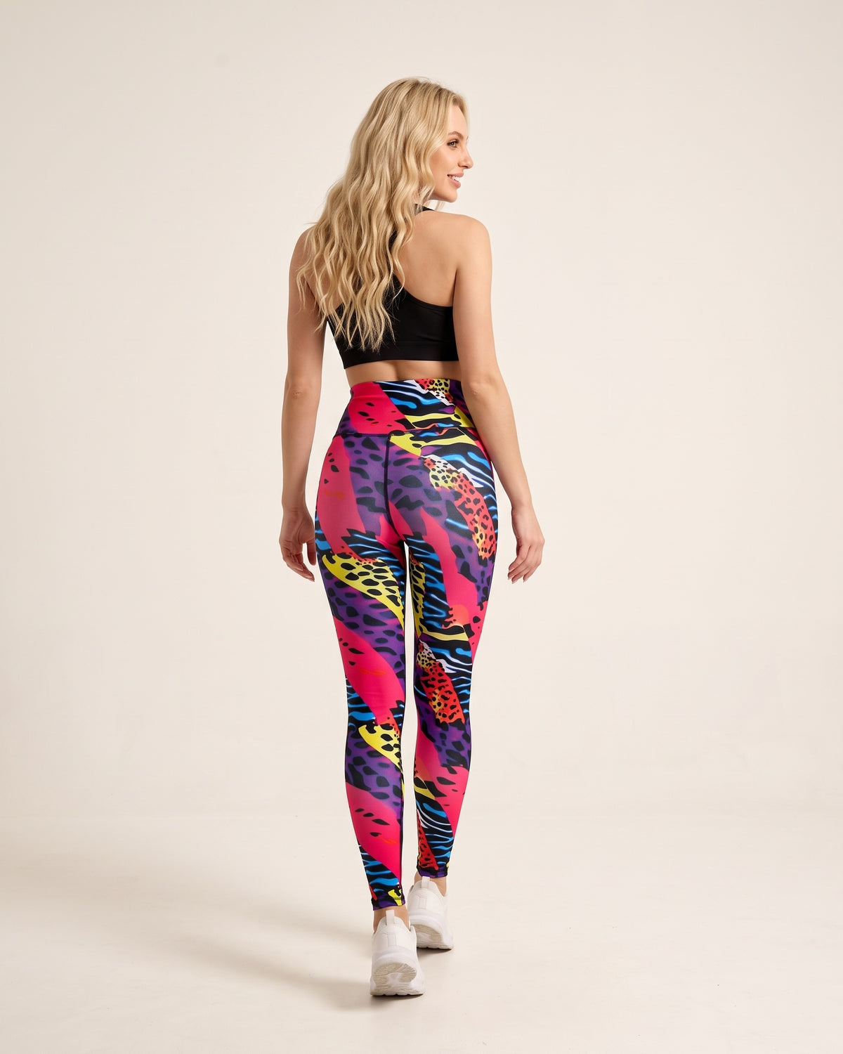Festive Print Leggings - Colour Leopard - Back
