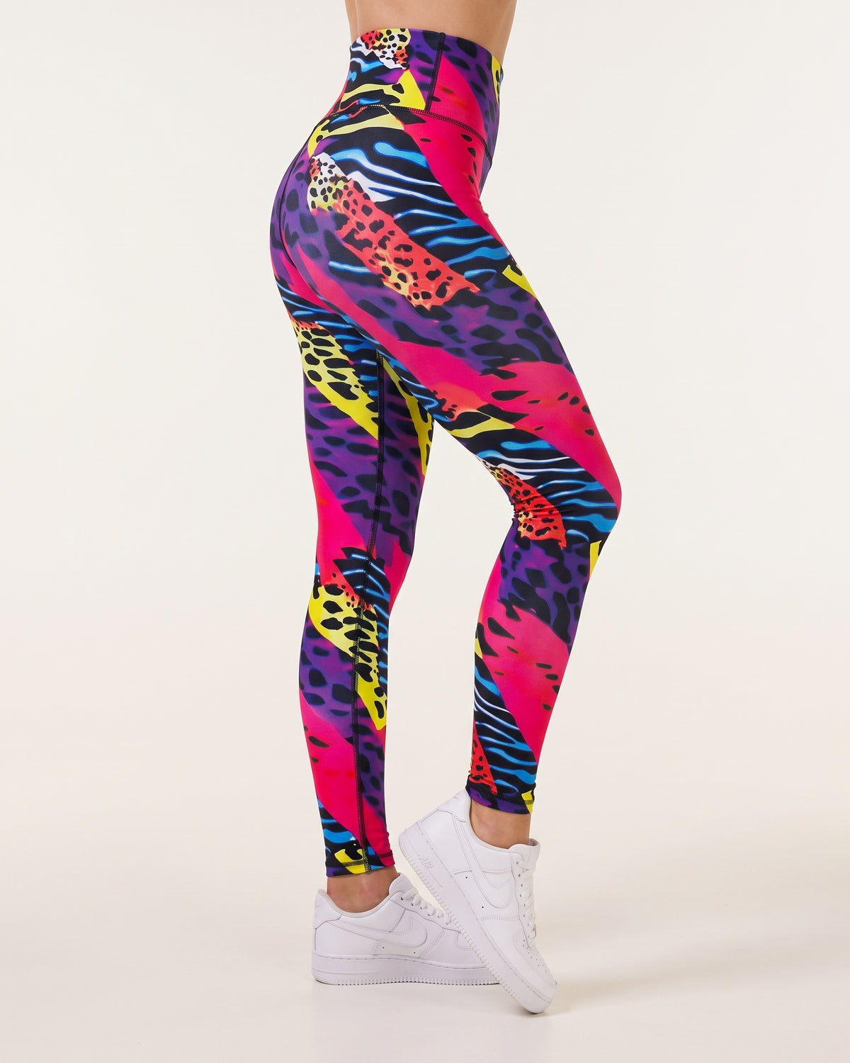 Festive Print Leggings - Colour Leopard - Side Profile
