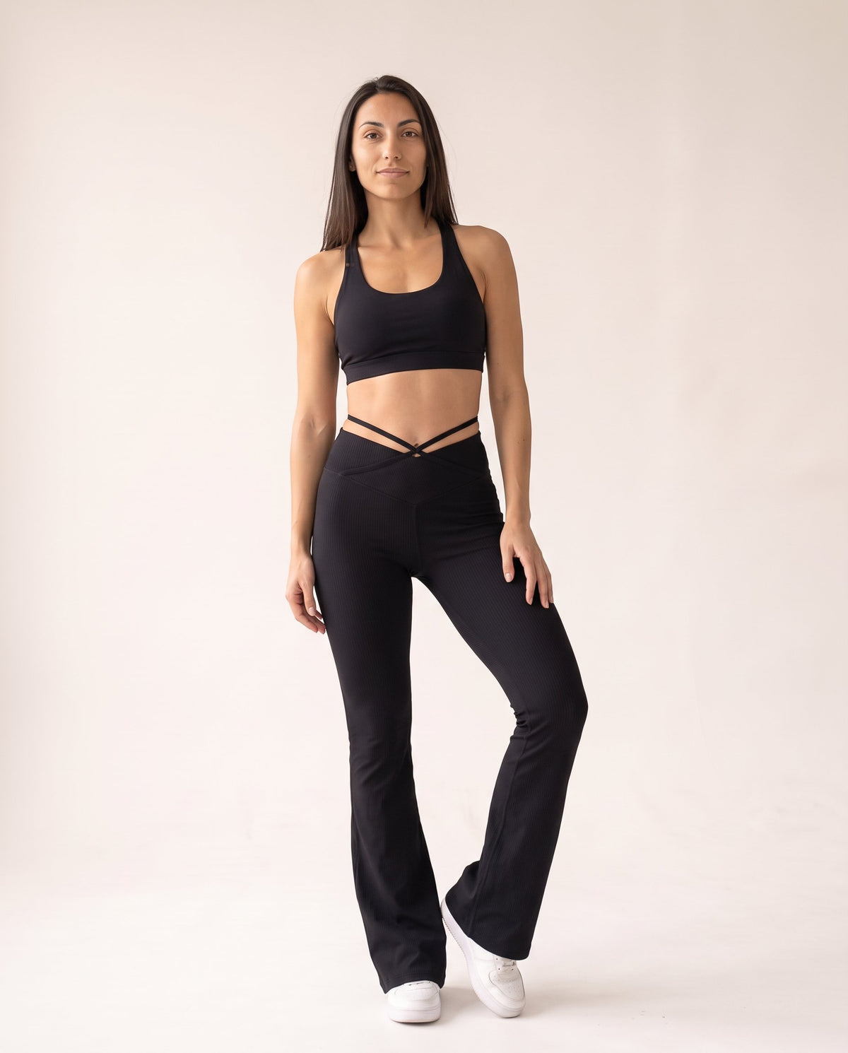 Flare Dance Pants - Black - Front