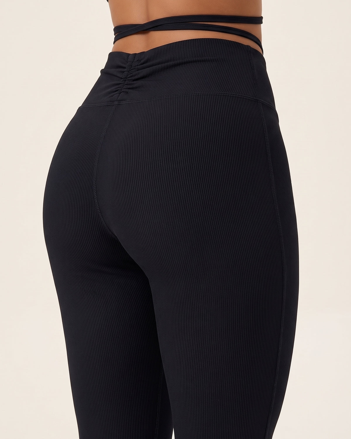 Flare Dance Pants - Black - Glute Close-Up