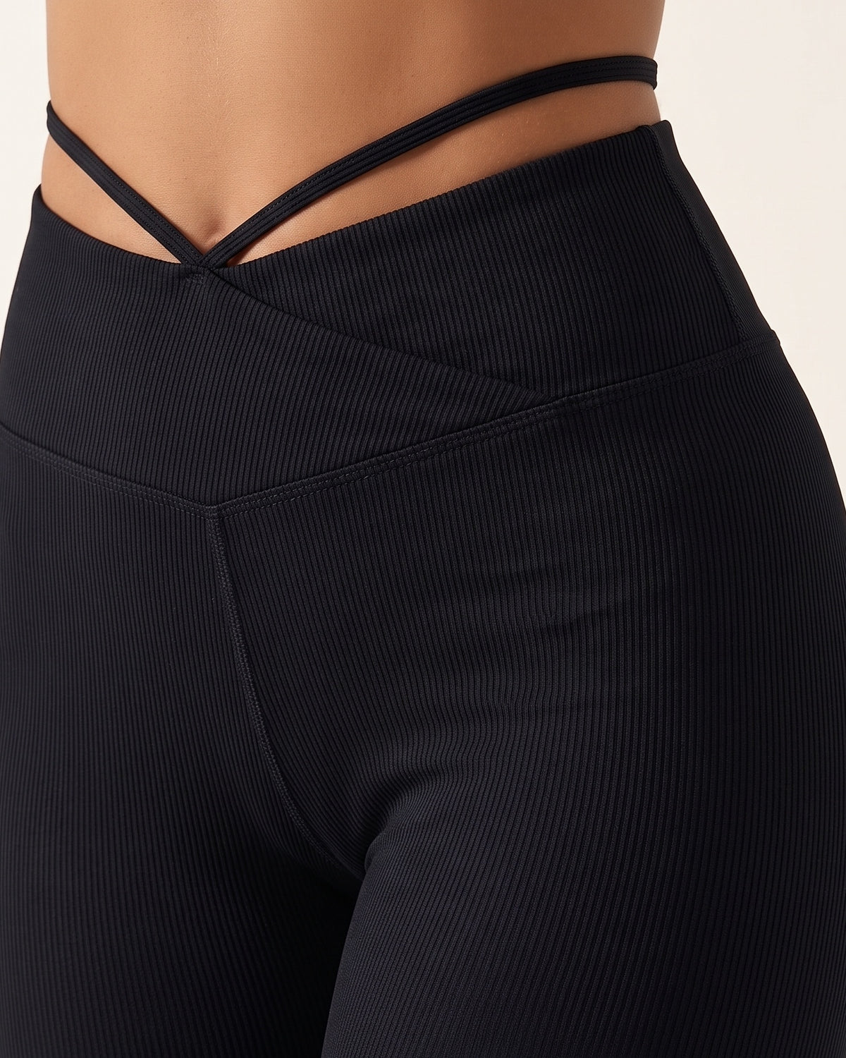 Flare Dance Pants - Black - Hip Fabric Close-Up