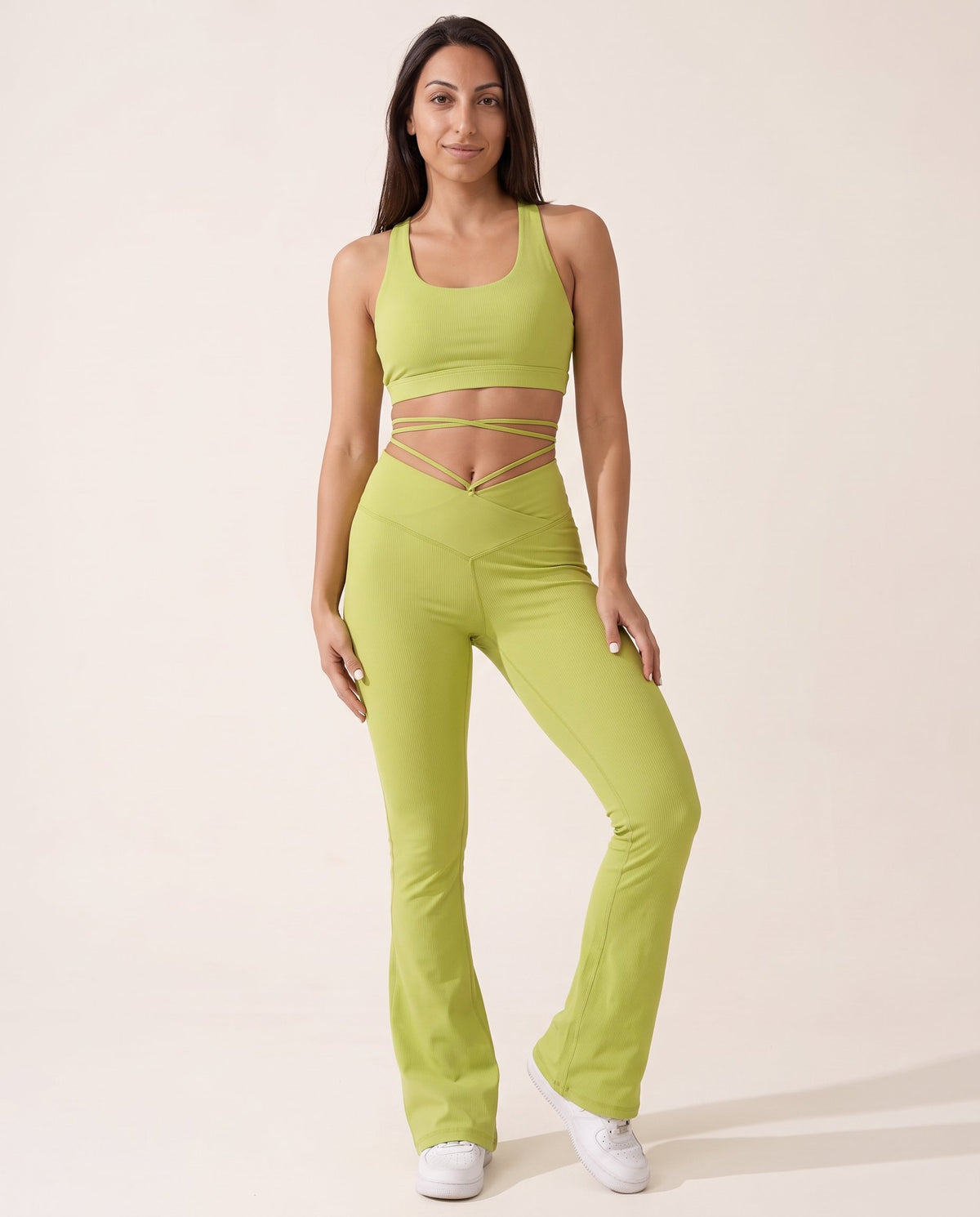 Flare Dance Pants - Green - Front