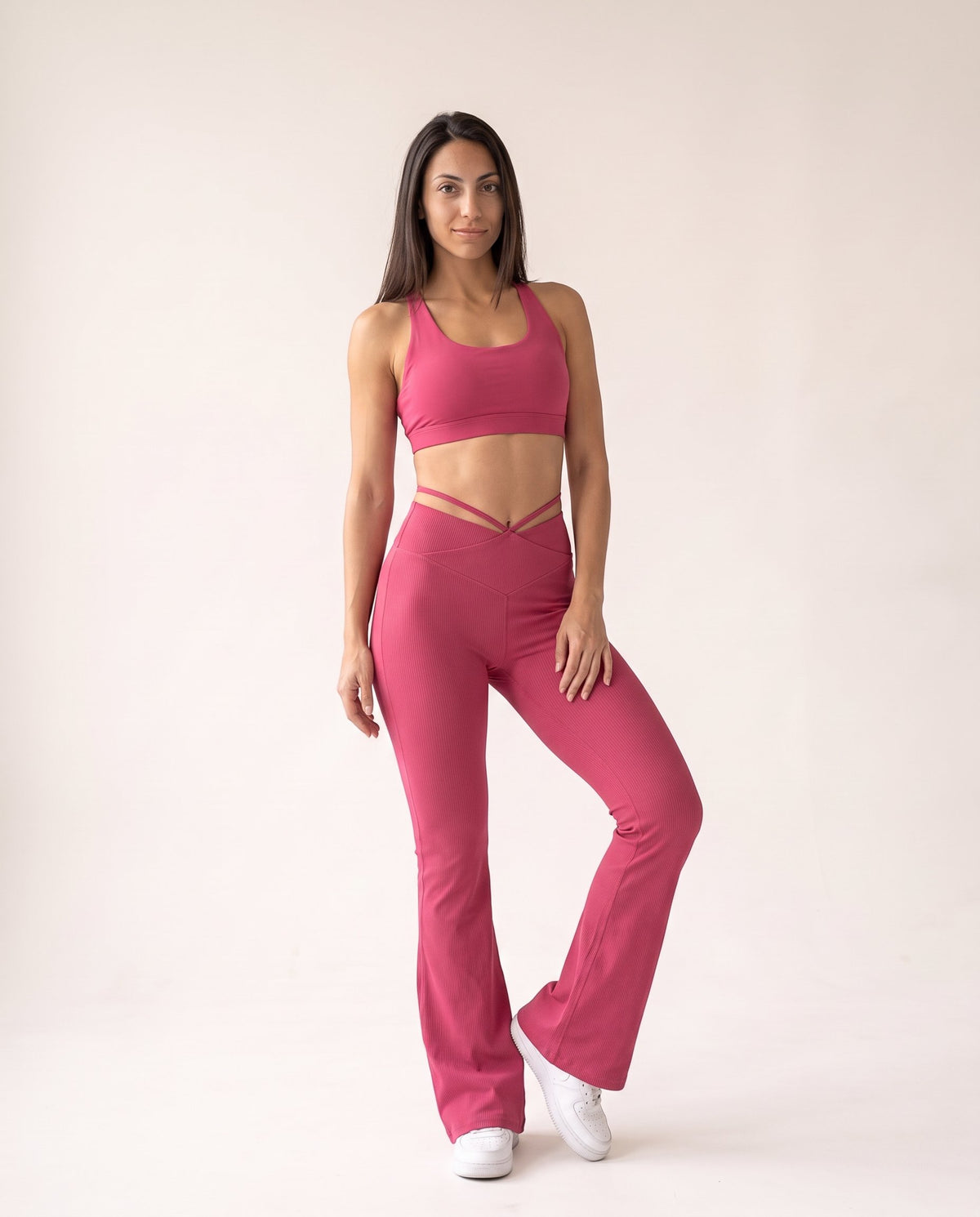 Flare Dance Pants - Pink - Front