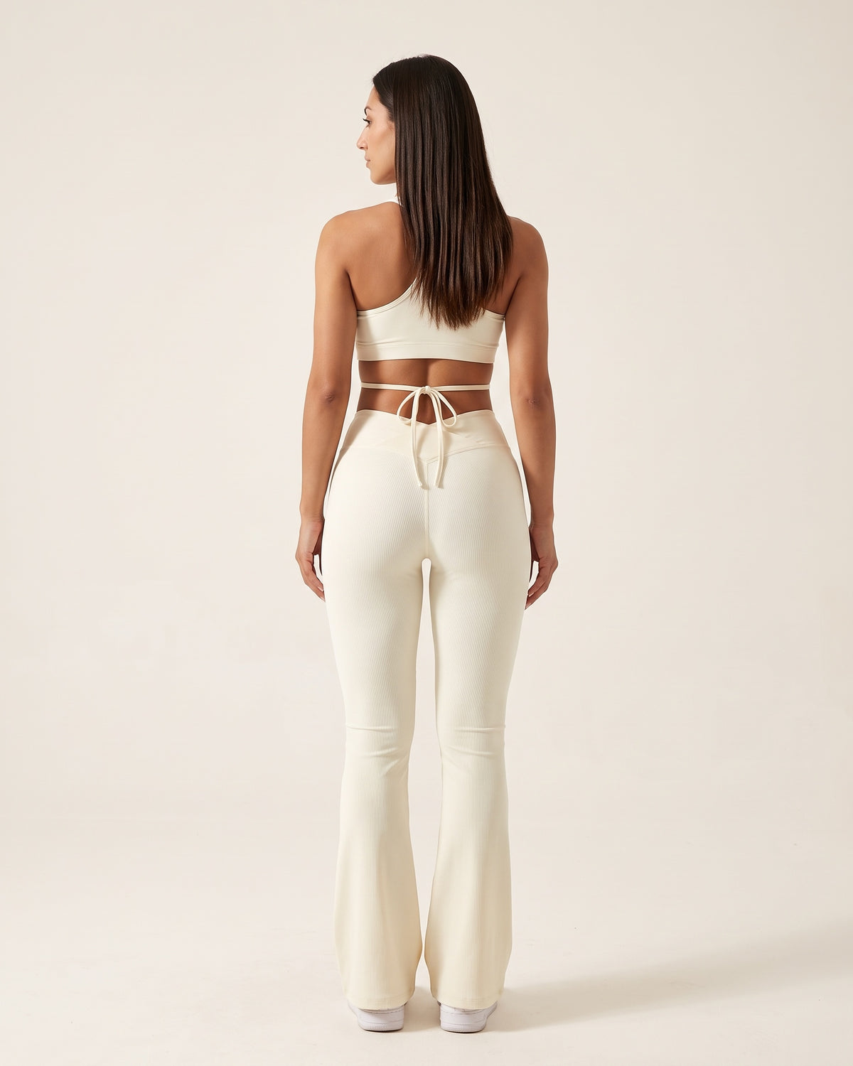 Flare Dance Pants - White - Back