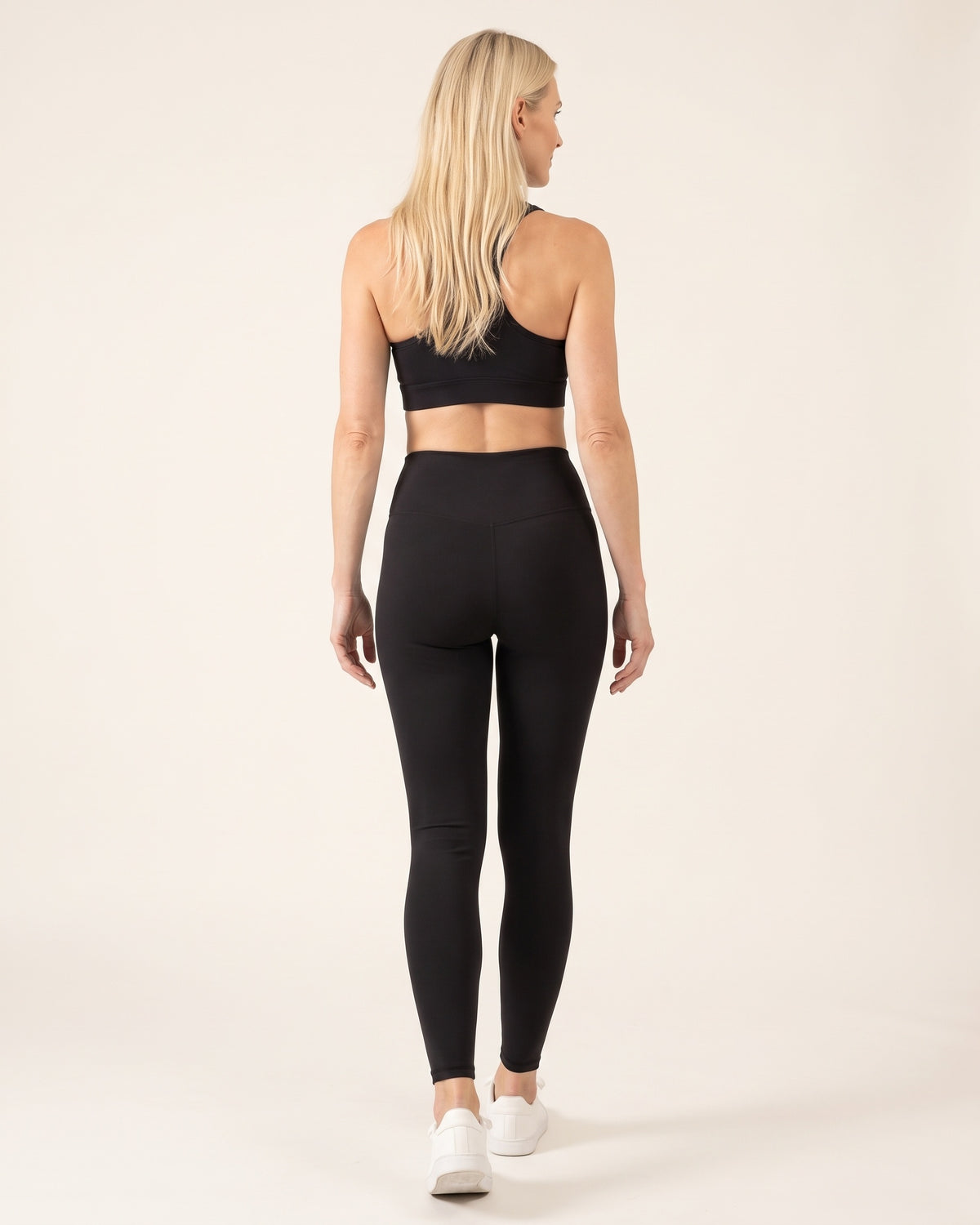 Fleece-Lined Leggings - Black - Back
