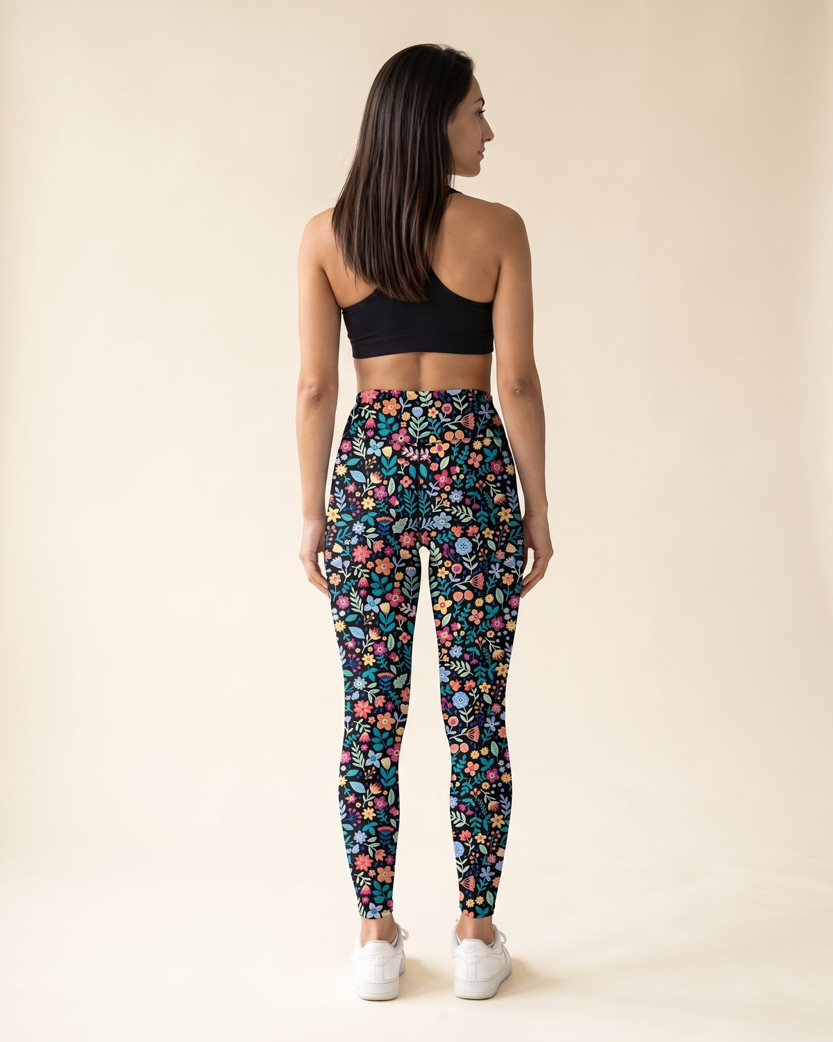 Floral Leggings - Cartoon flowers - Back