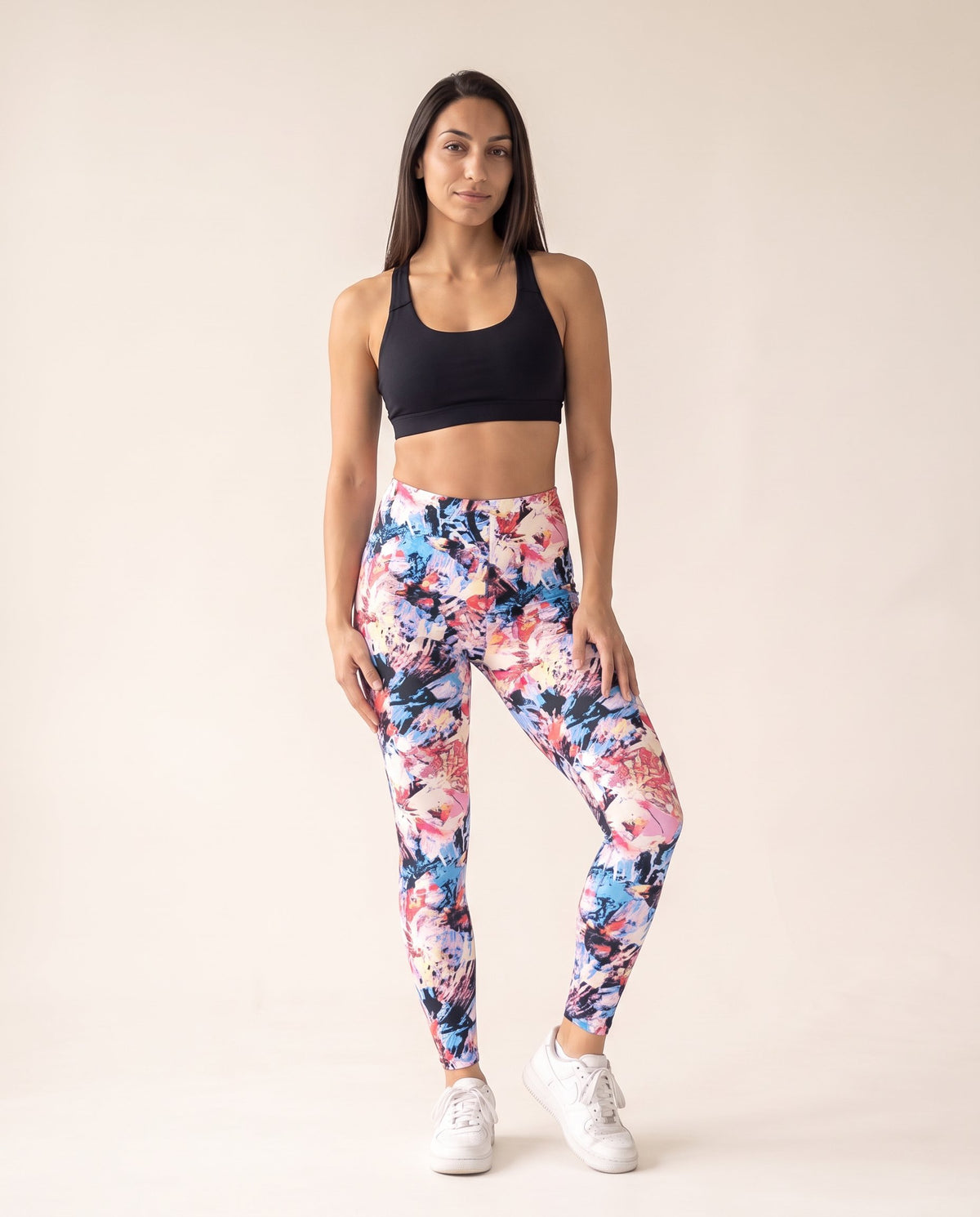Floral Leggings - Tie-Dye Floral - Front
