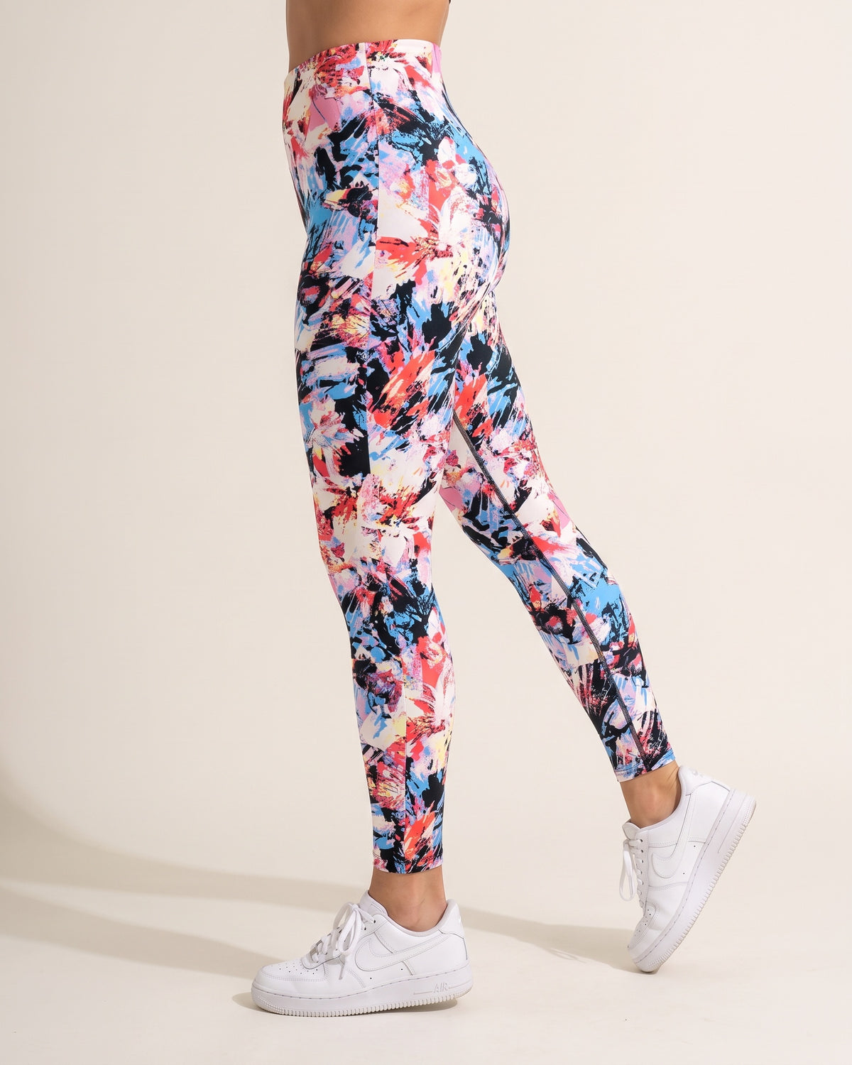 Floral Leggings - Tie-Dye Floral - Side Profile
