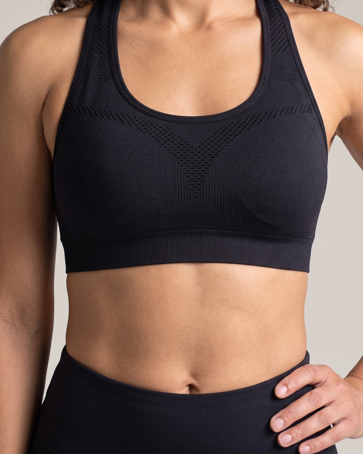 High-Impact Sports Bra - Black - Front Torso