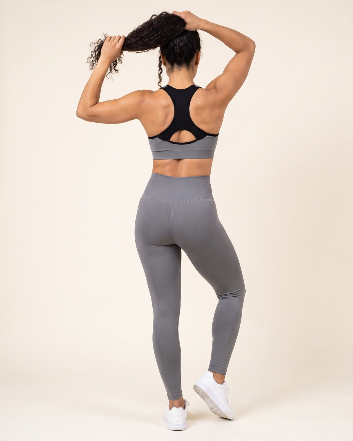 High-Impact Sports Bra - Grey - Back