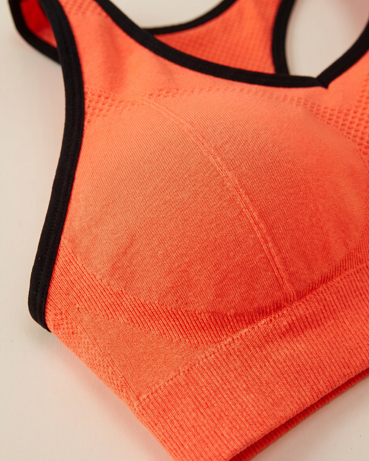 High-Impact Sports Bra - Orange - Fabric Close-Up