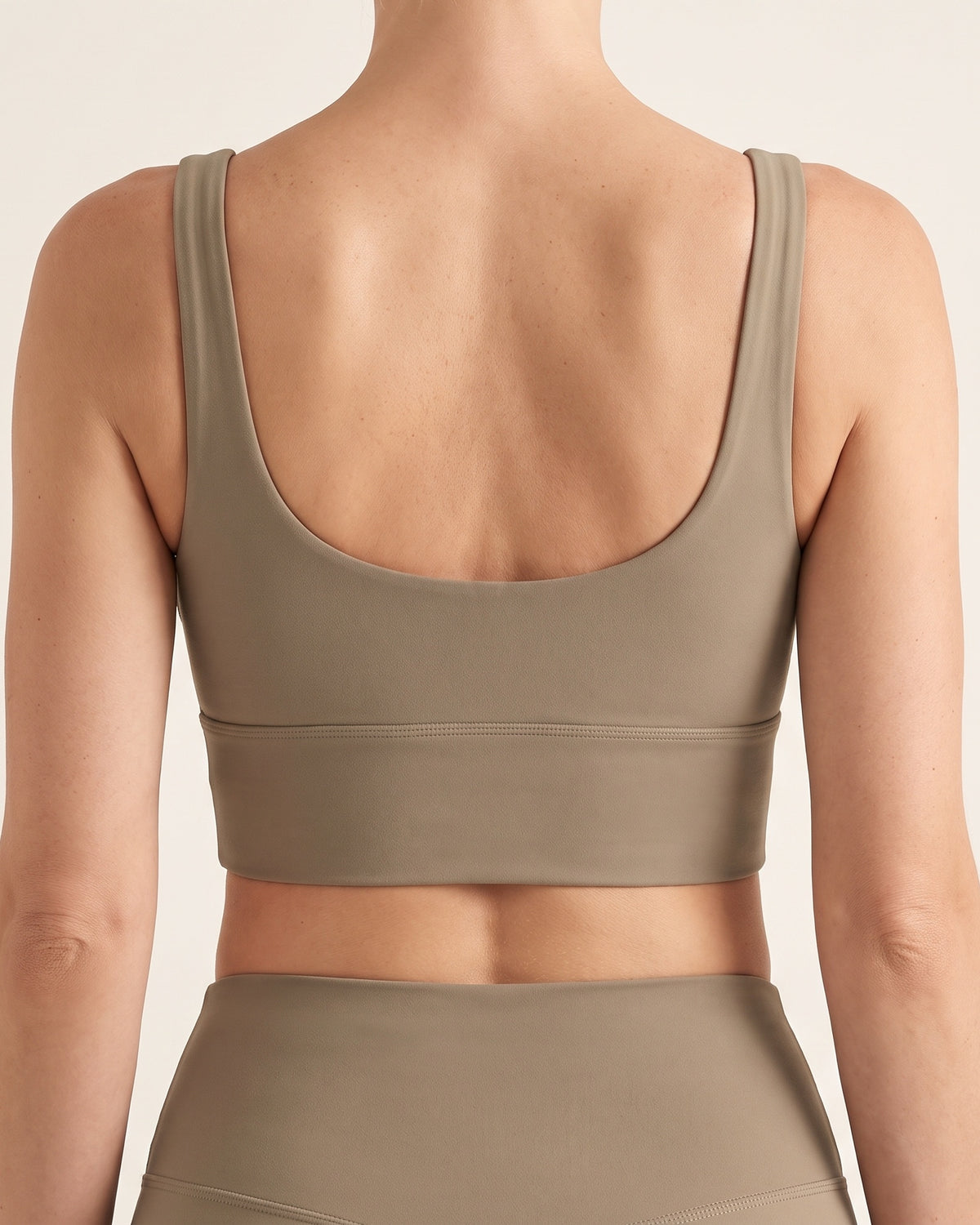 Longline Sports Bra - Brown - Back Torso