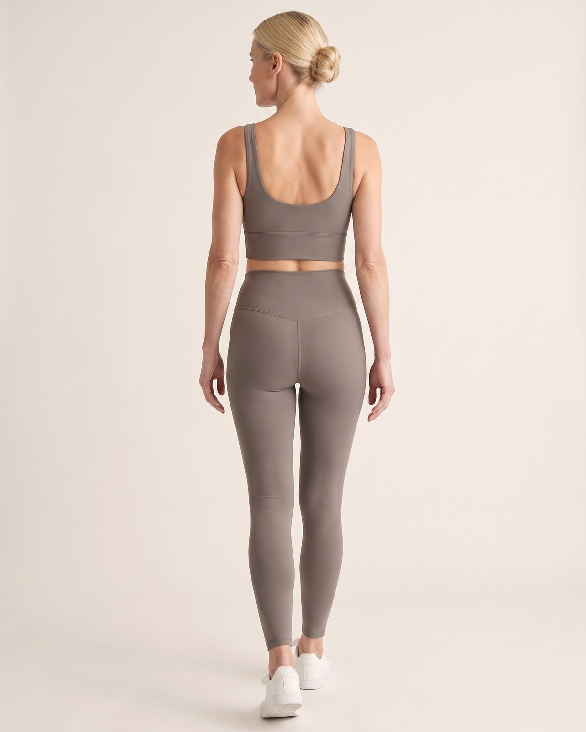 Longline Sports Bra - Grey - Back