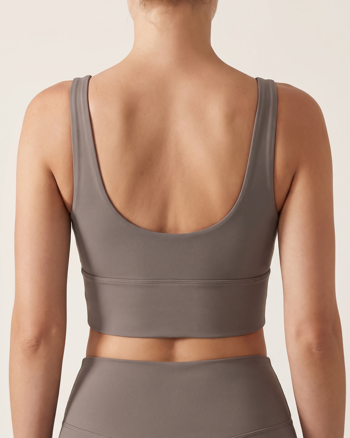 Longline Sports Bra - Grey - Back Torso