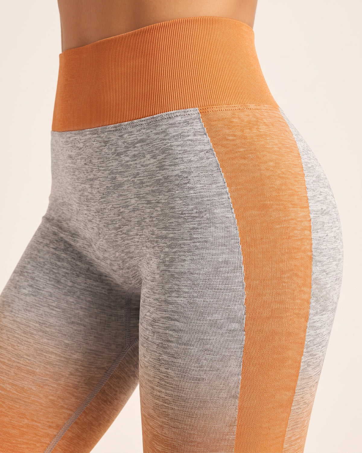 Ombre Leggings - Orange - Hip Fabric Close-Up