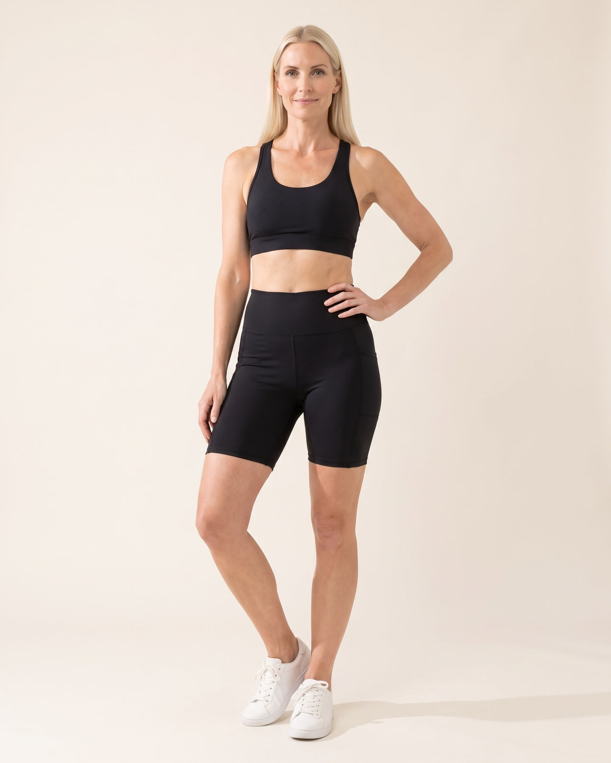 Pocket Biker Shorts - Black - Front
