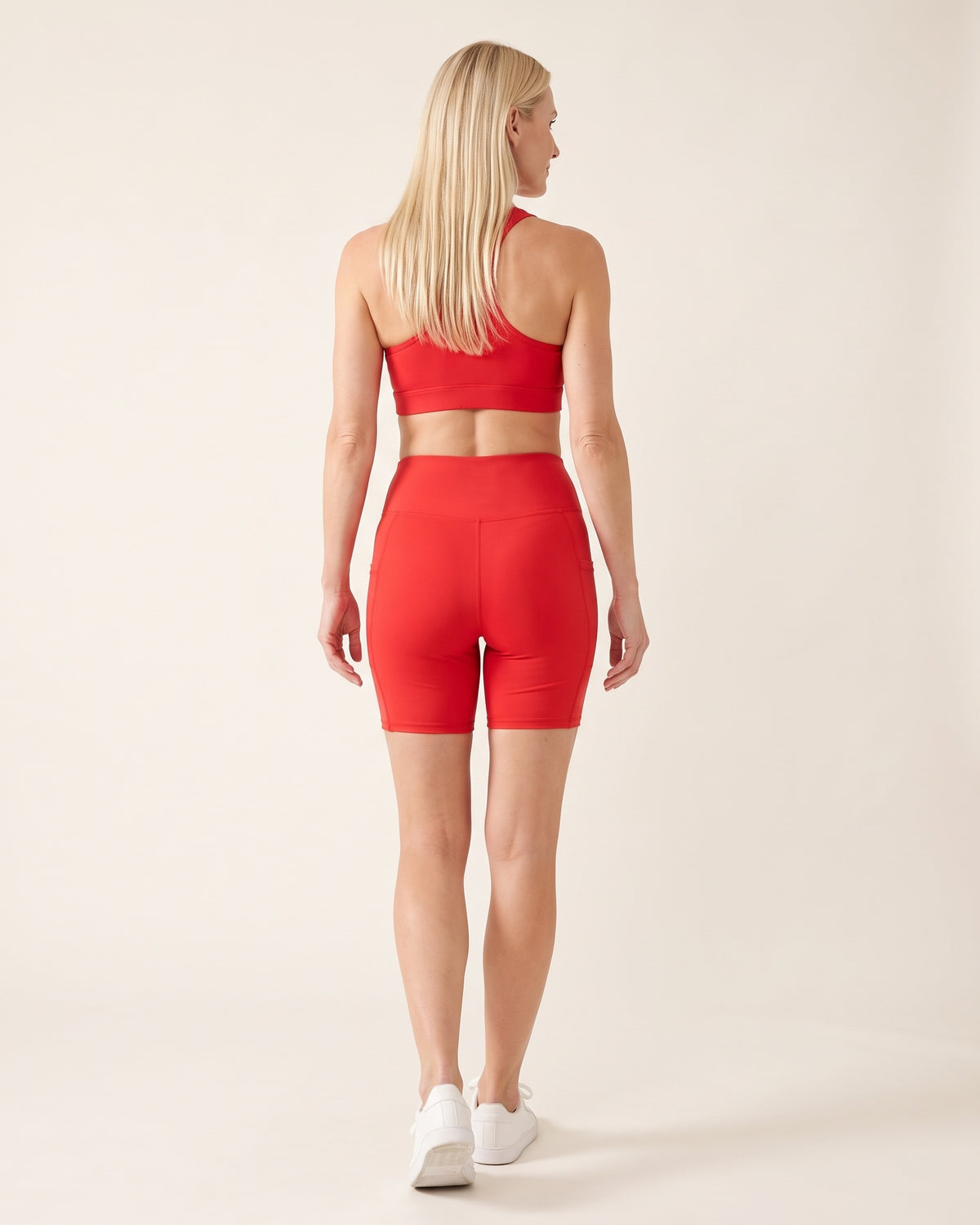 Pocket Biker Shorts - Red - Back