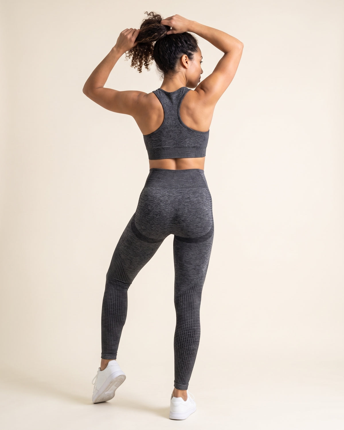 Racerback Leggings Set - Dark Grey - Back