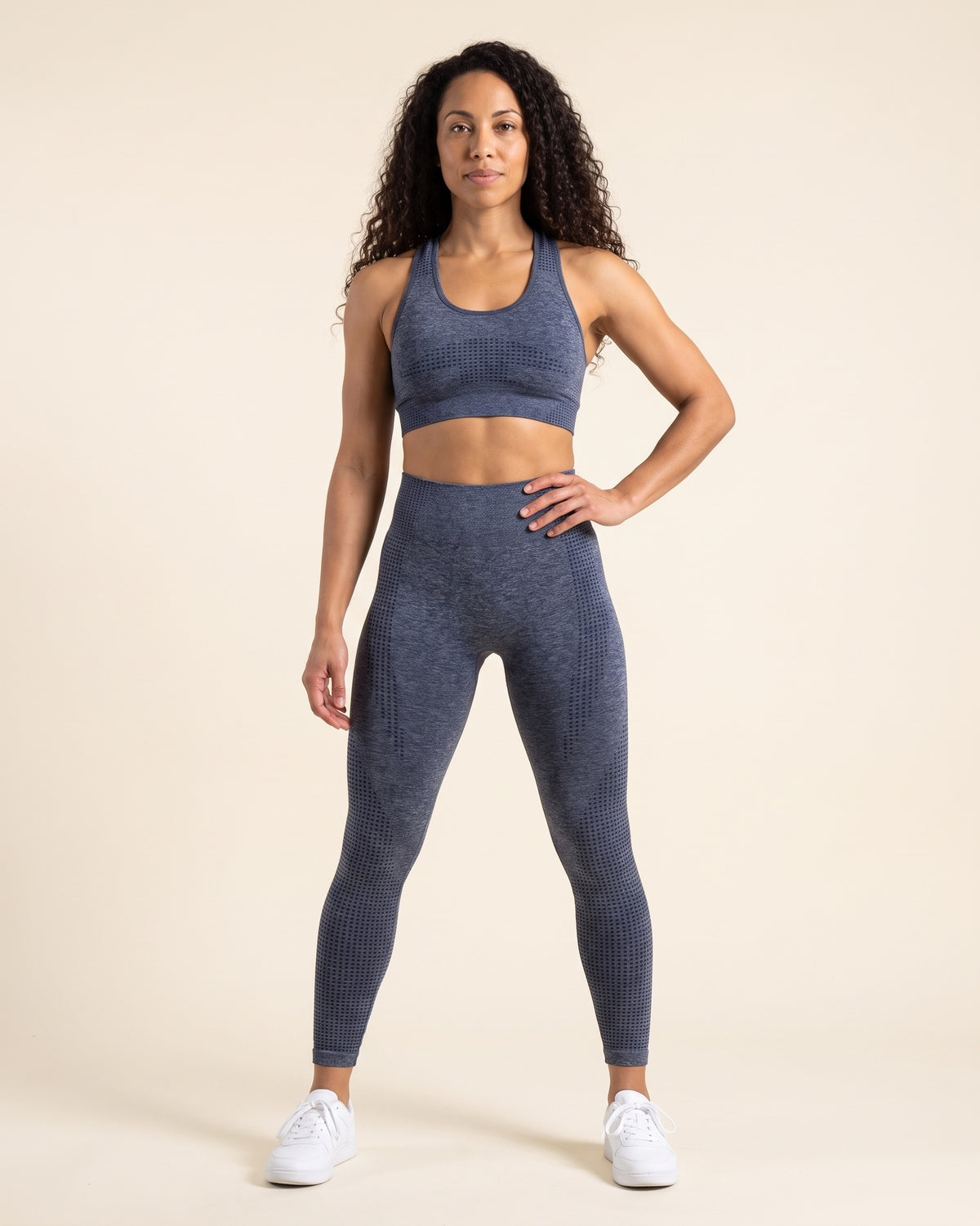Racerback Leggings Set - Navy blue - Front