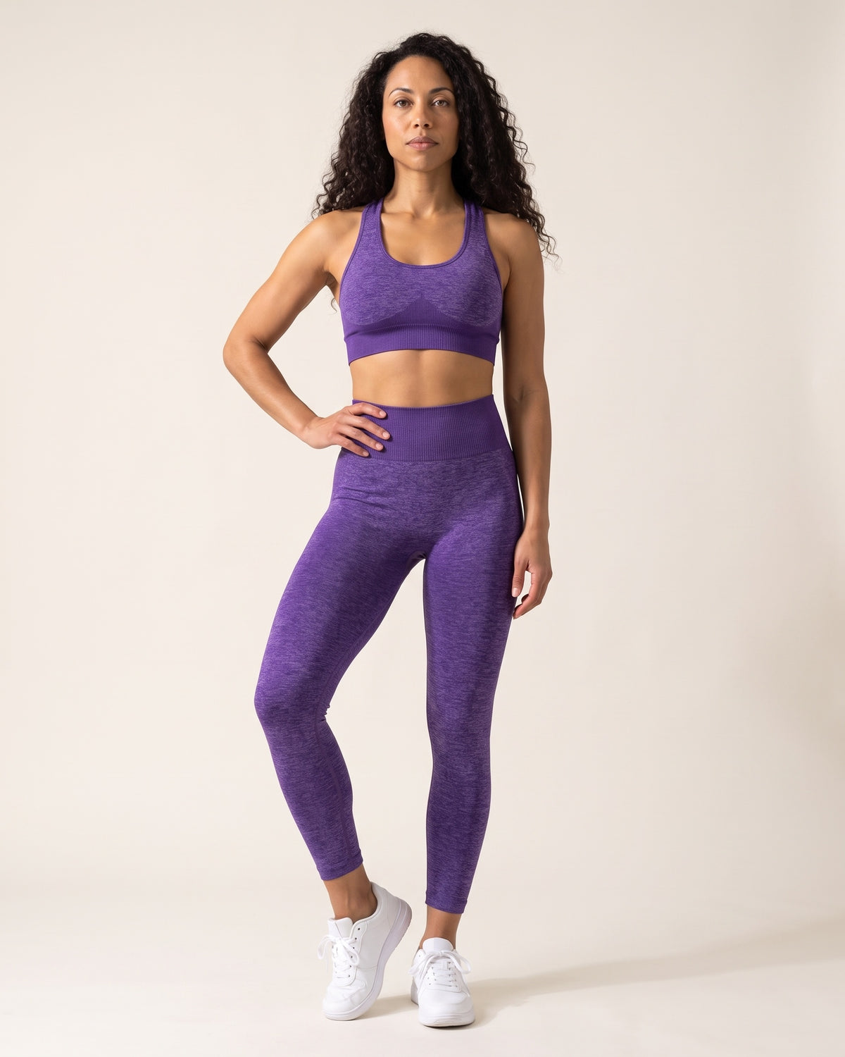 Racerback Leggings Set - Purple - Front