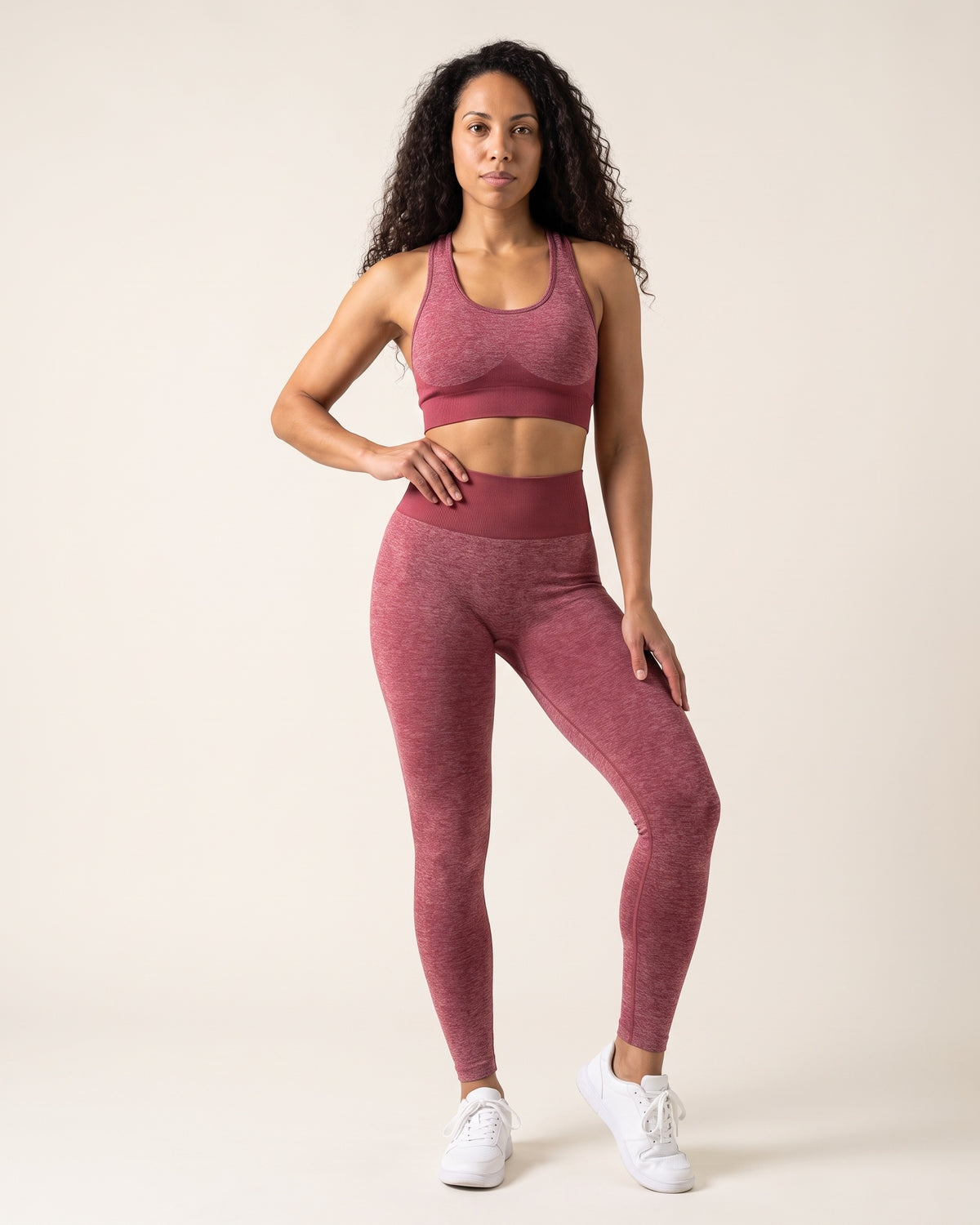 Racerback Leggings Set - Red wine - Front