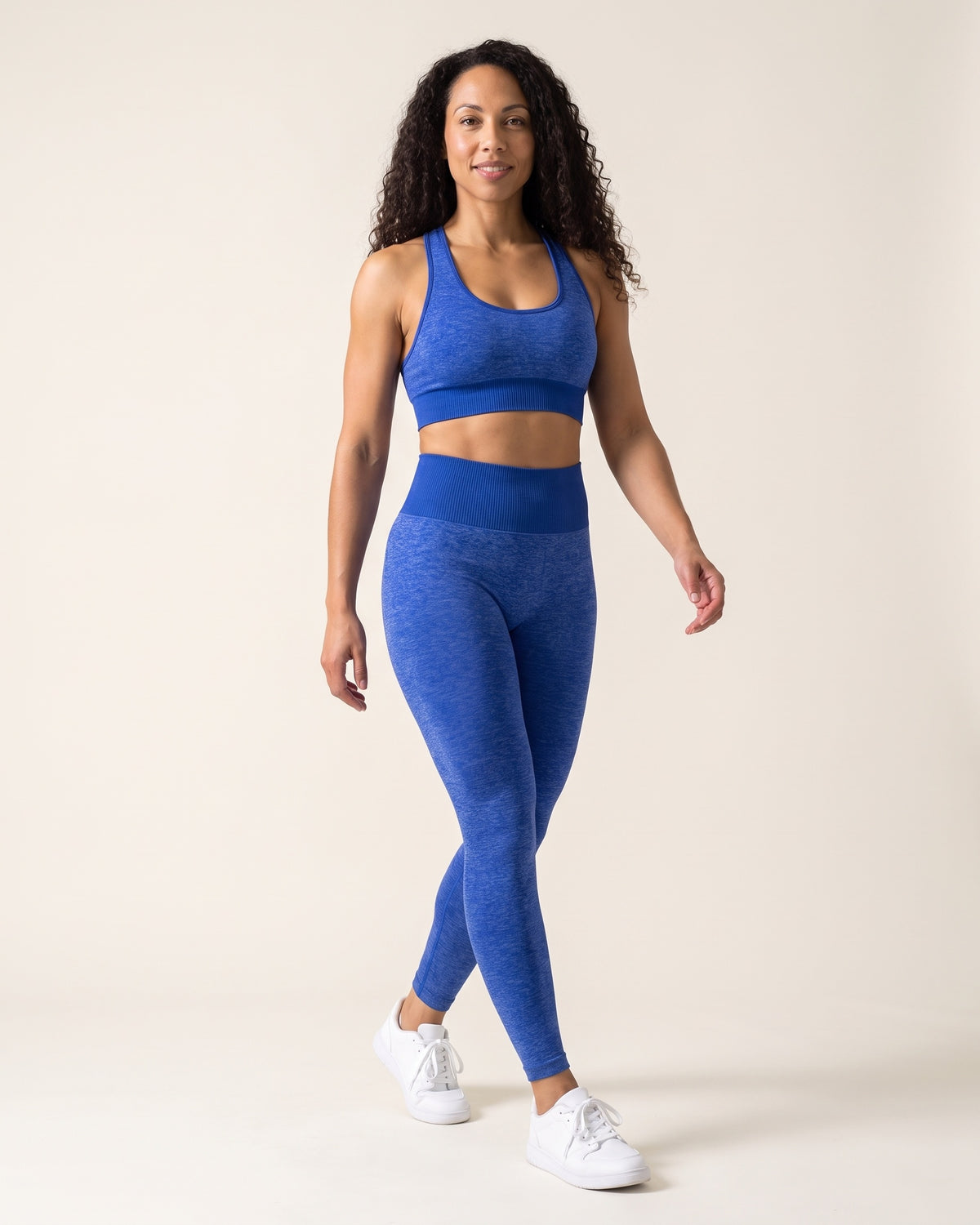 Racerback Leggings Set - Royal blue - Three-Quarter Front
