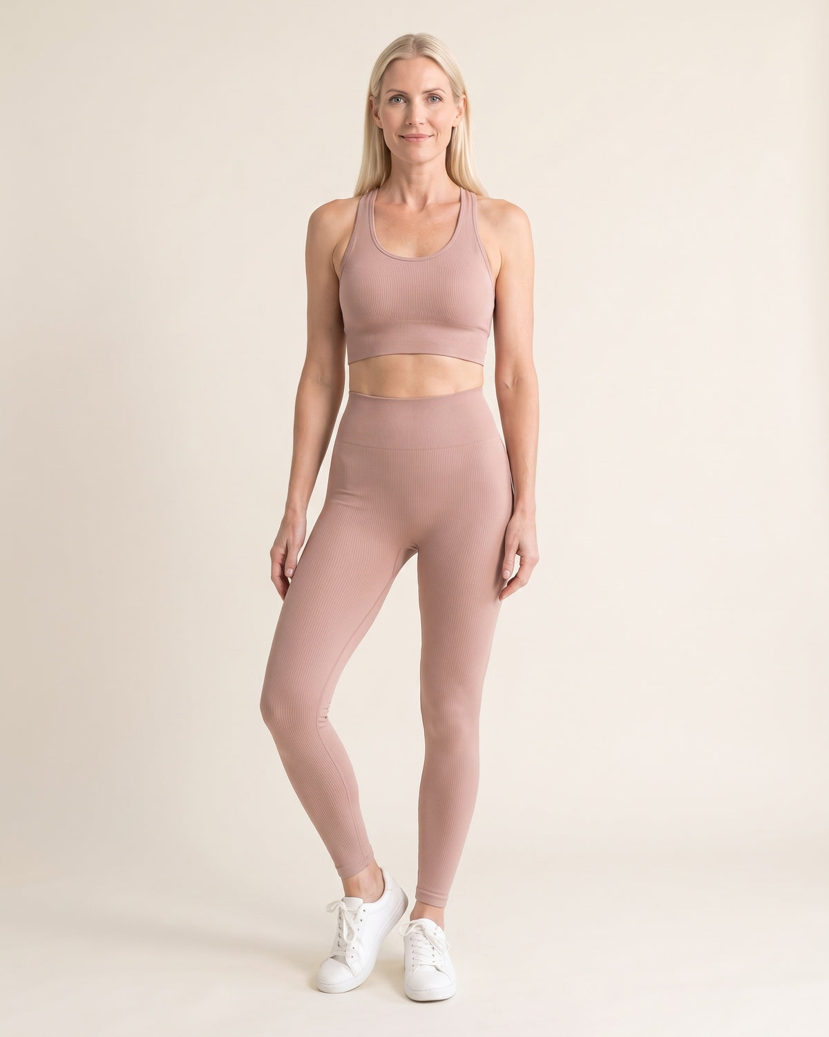 Racerback Sports Bra - Pink - Front